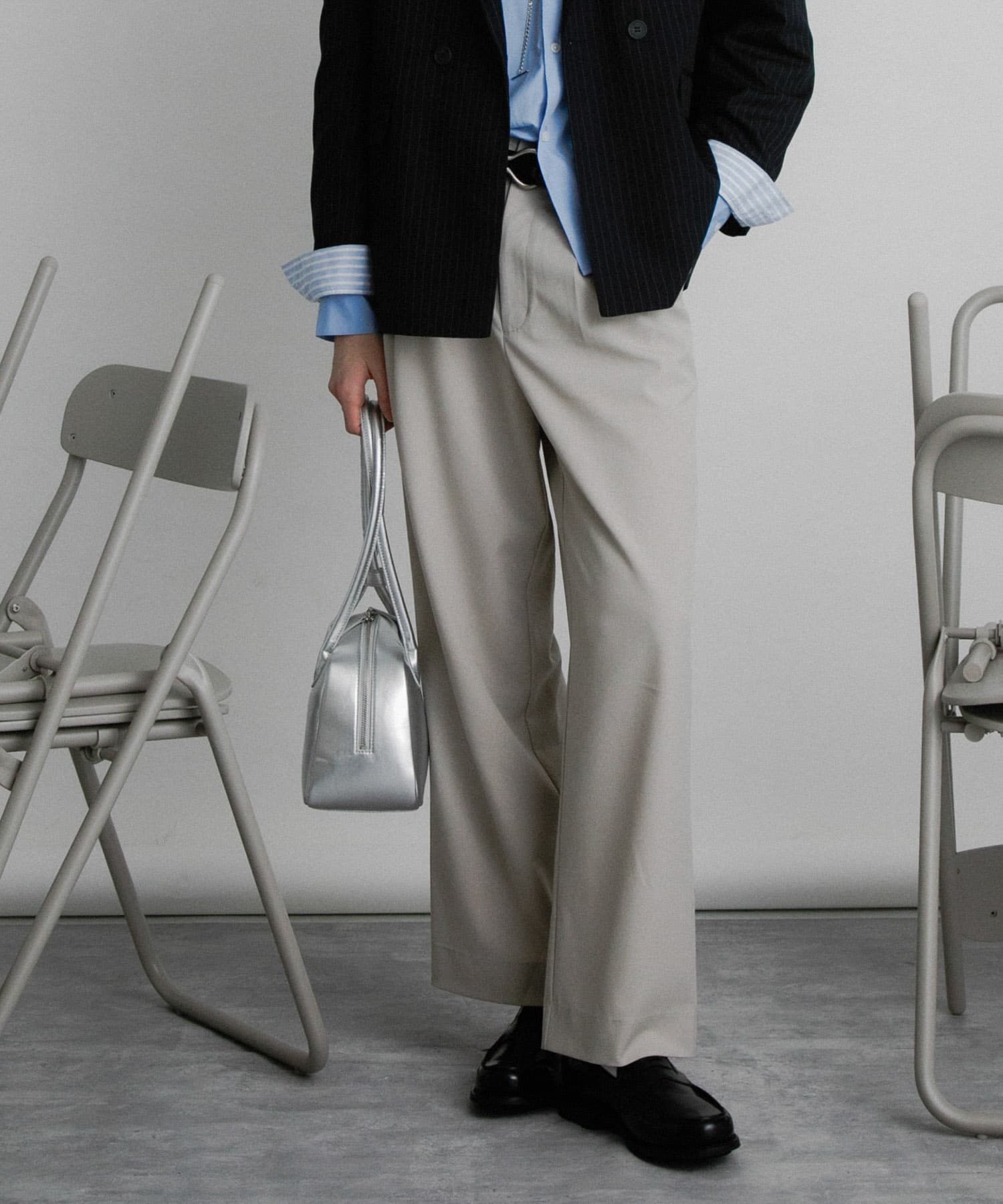 FLロングハンドルボストンバッグ SILVER one