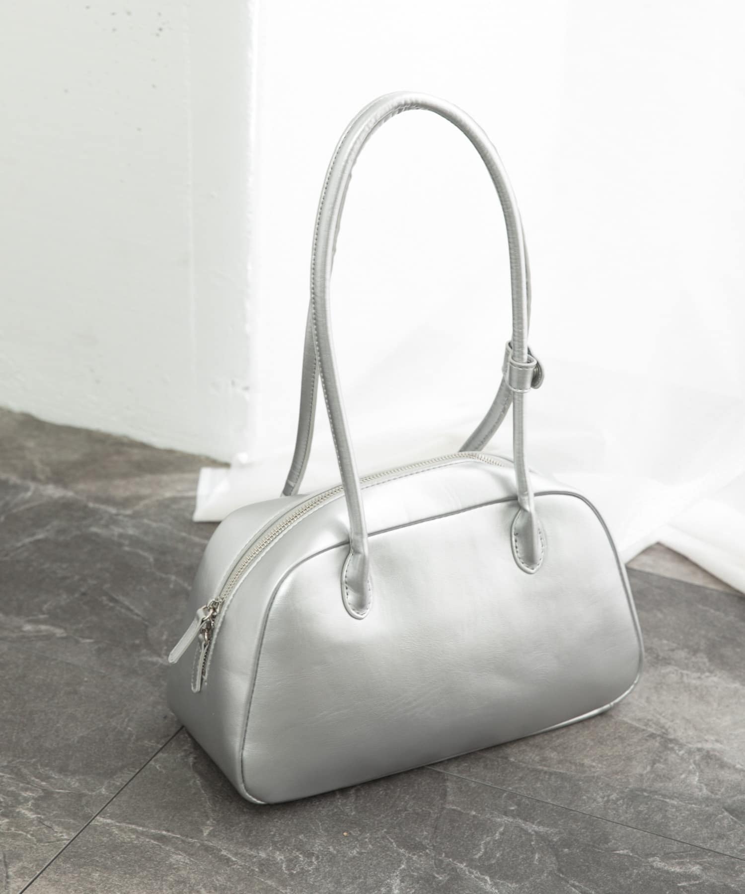 FLロングハンドルボストンバッグ SILVER one