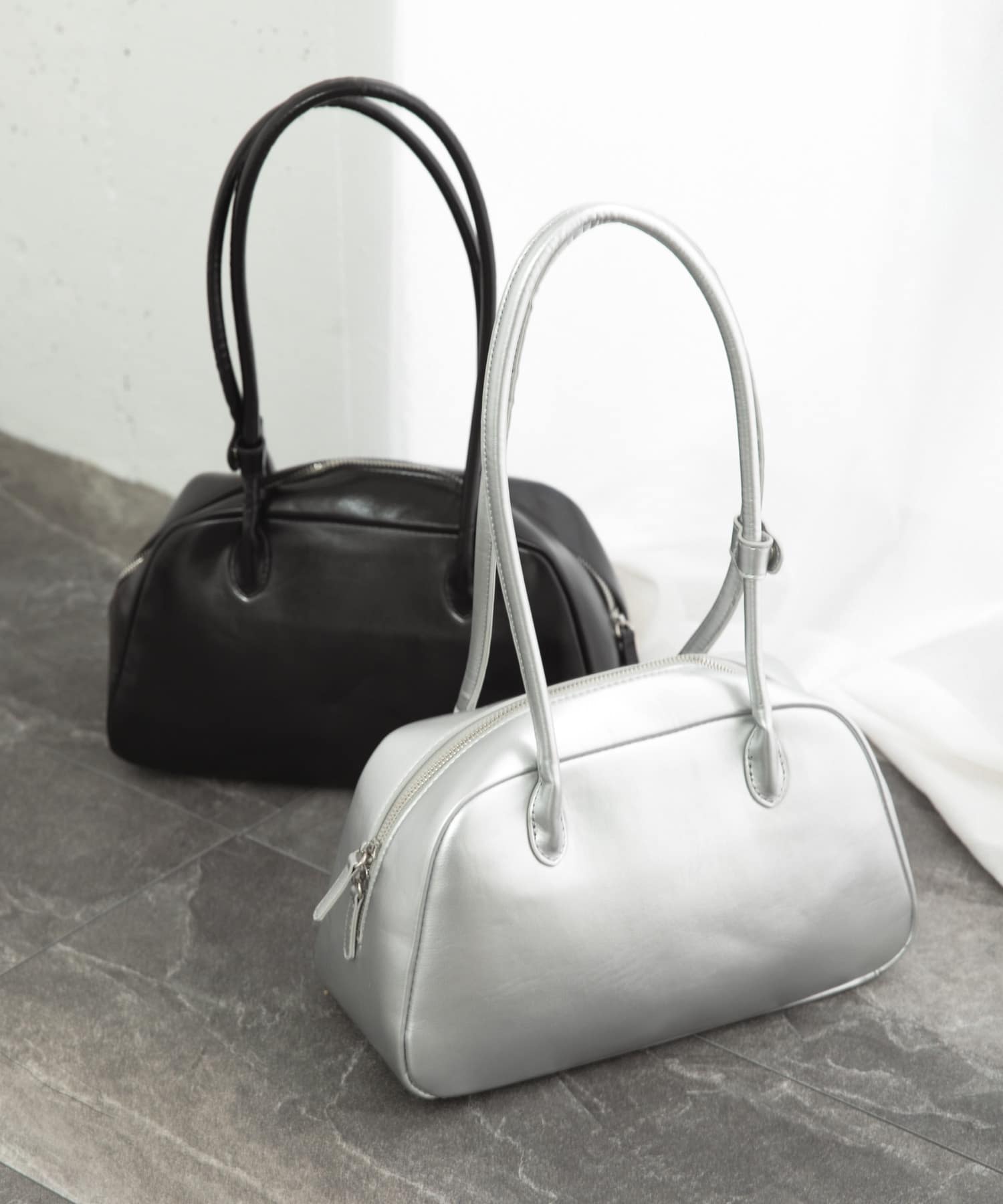 FLロングハンドルボストンバッグ SILVER one