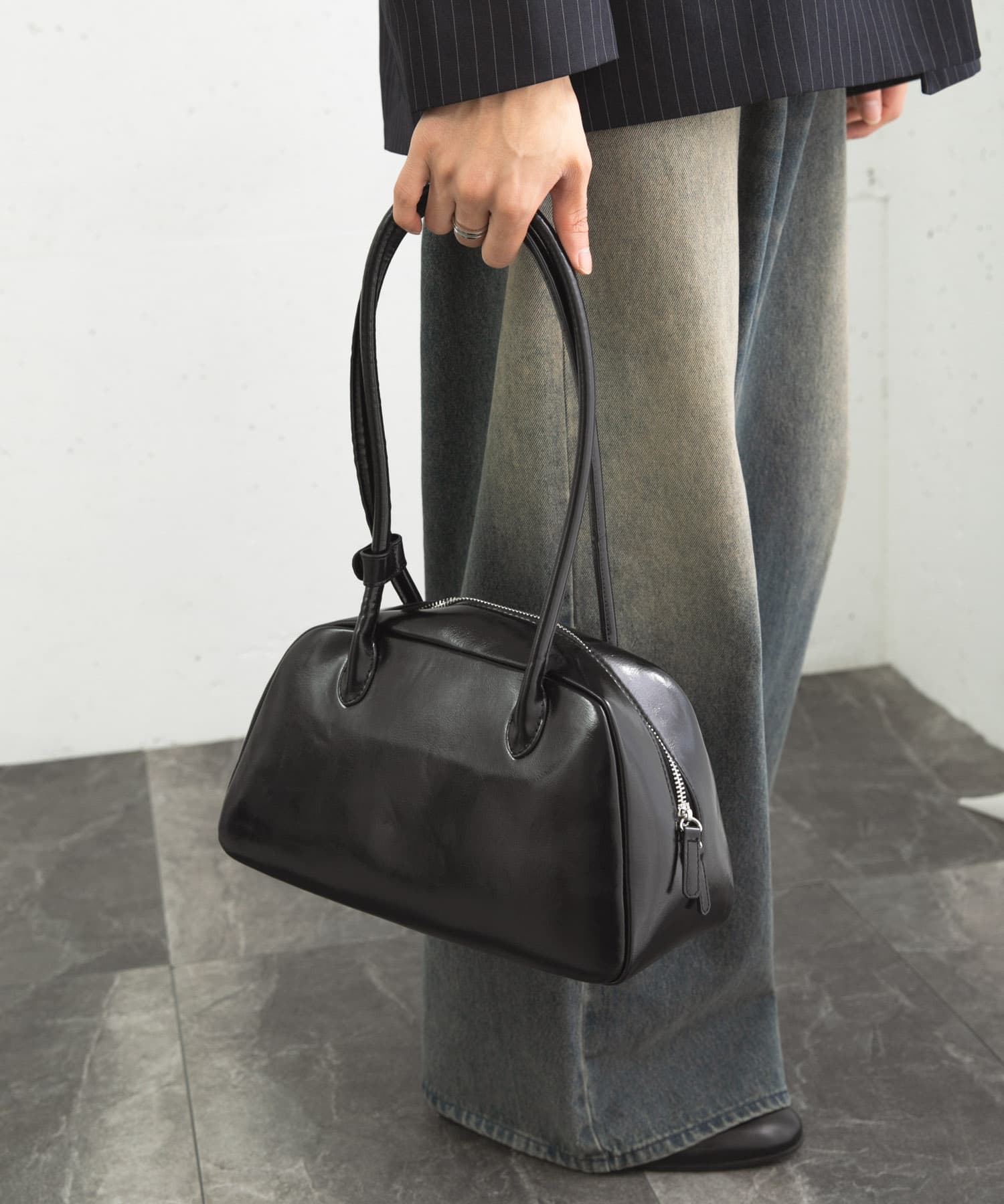FLロングハンドルボストンバッグ BLACK one