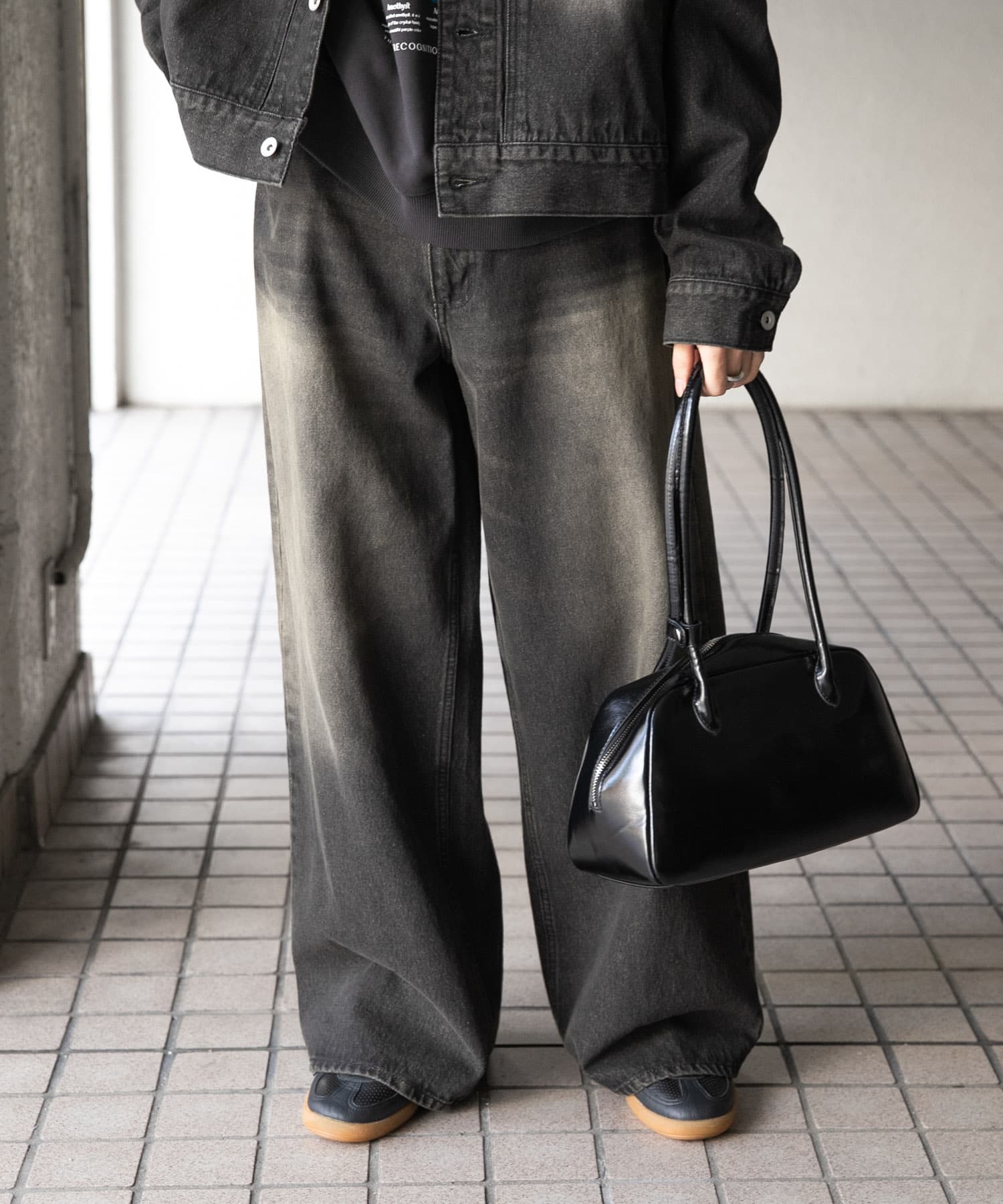 FLロングハンドルボストンバッグ BLACK one