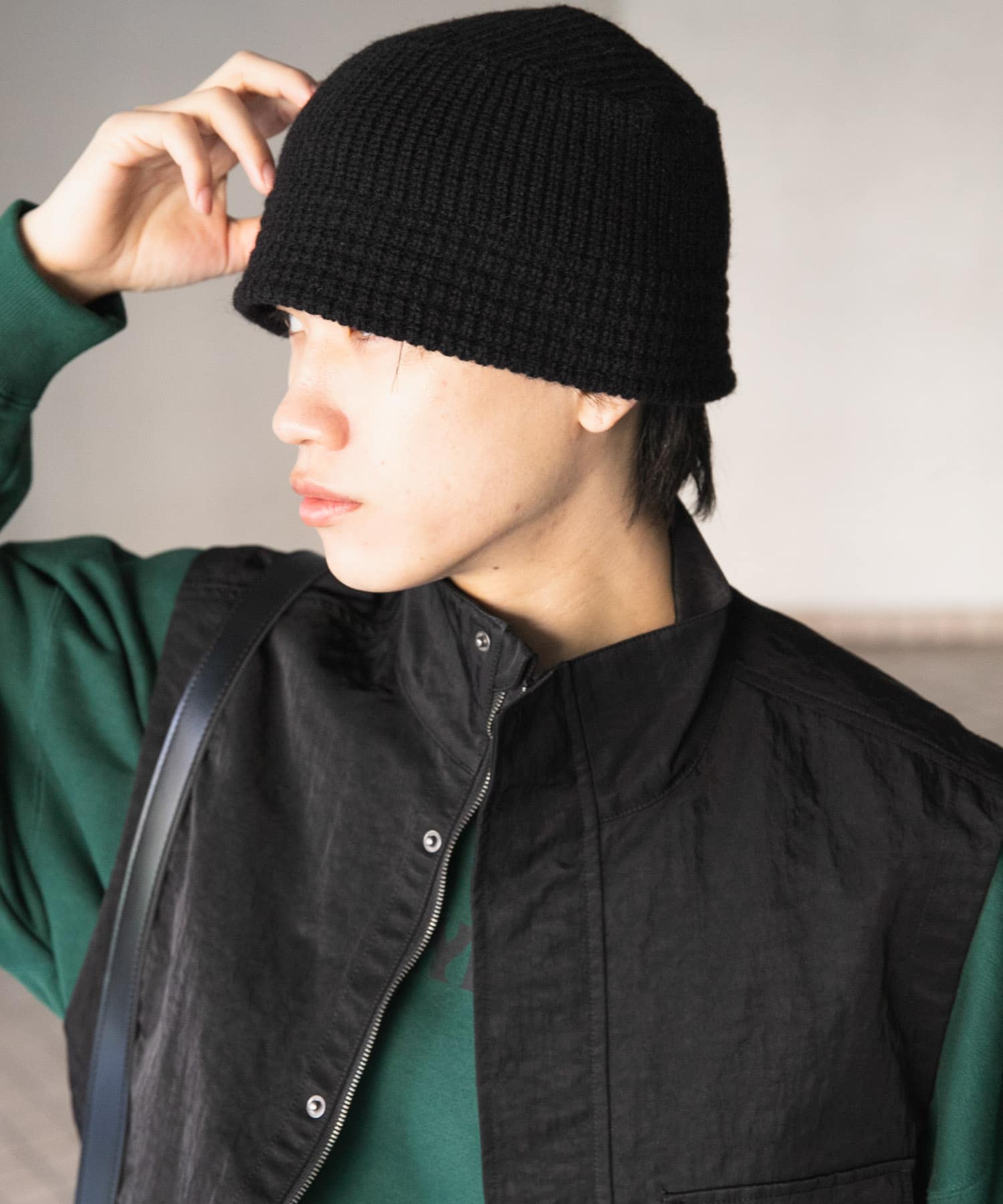 ニットバケットハット