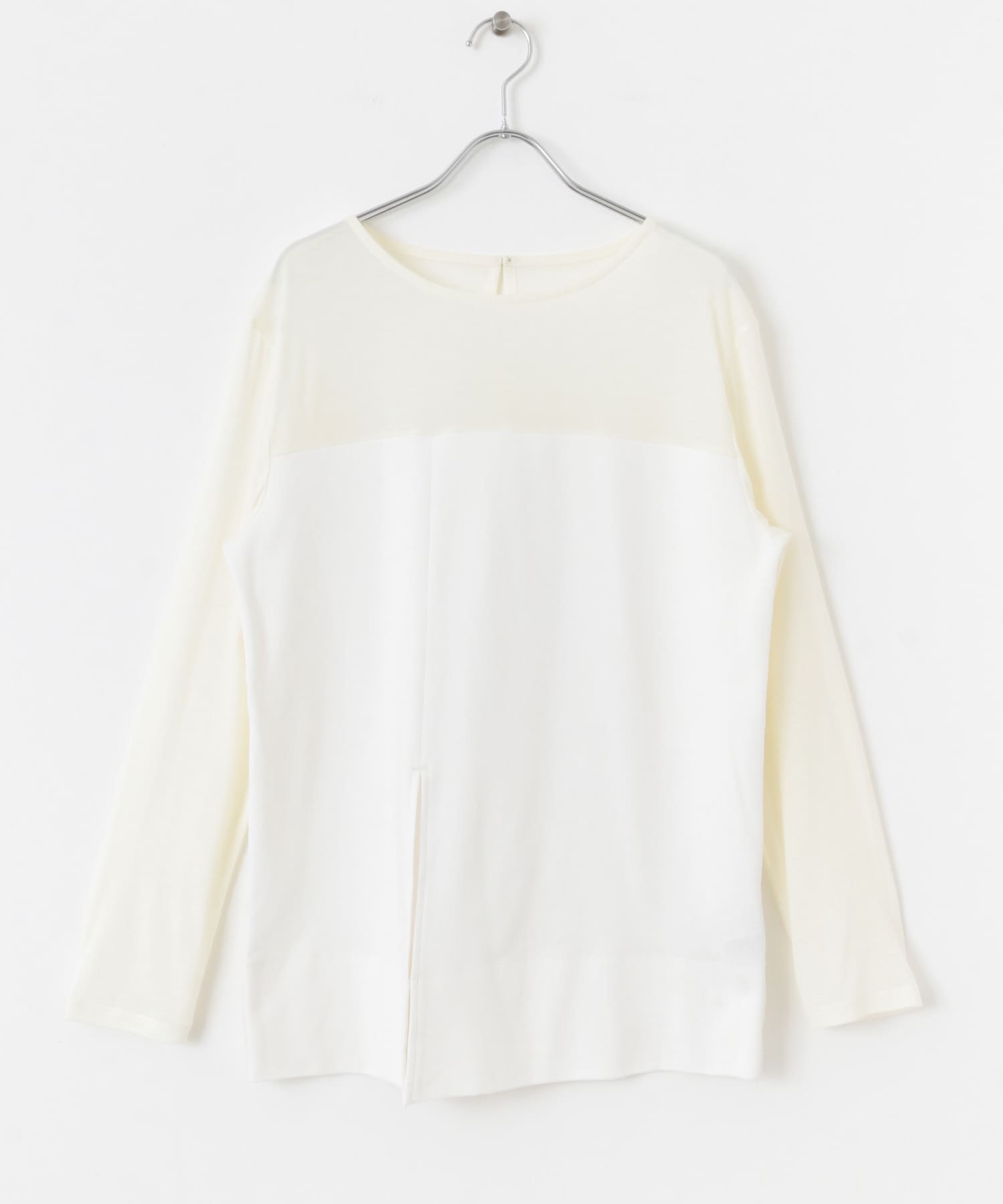 クルーネックドッキングスリットトップ OFF WHITE one