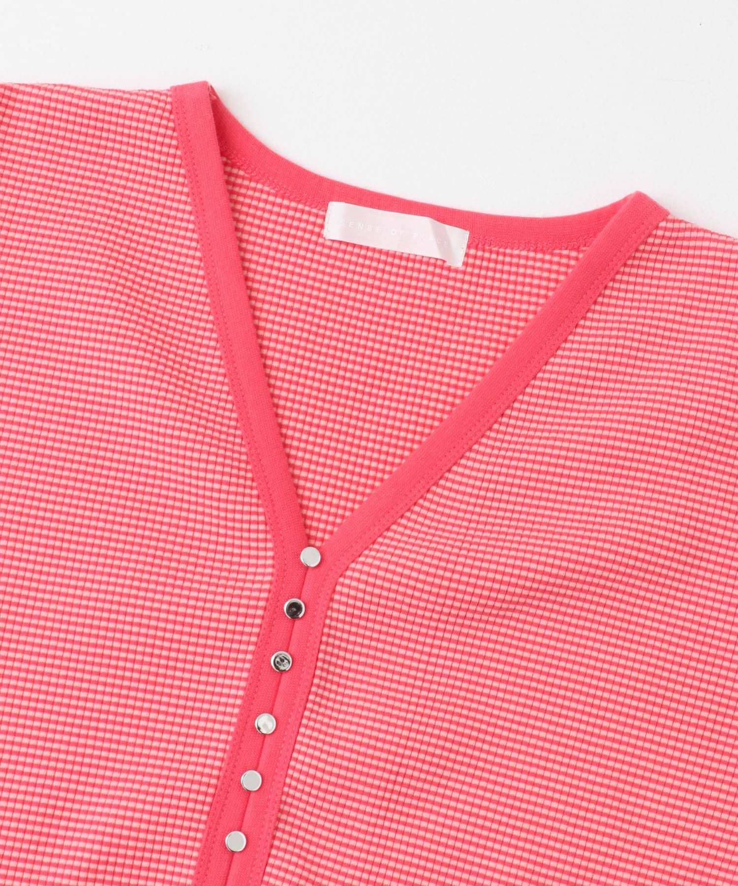 Vネックバイカラートップ CORAL one