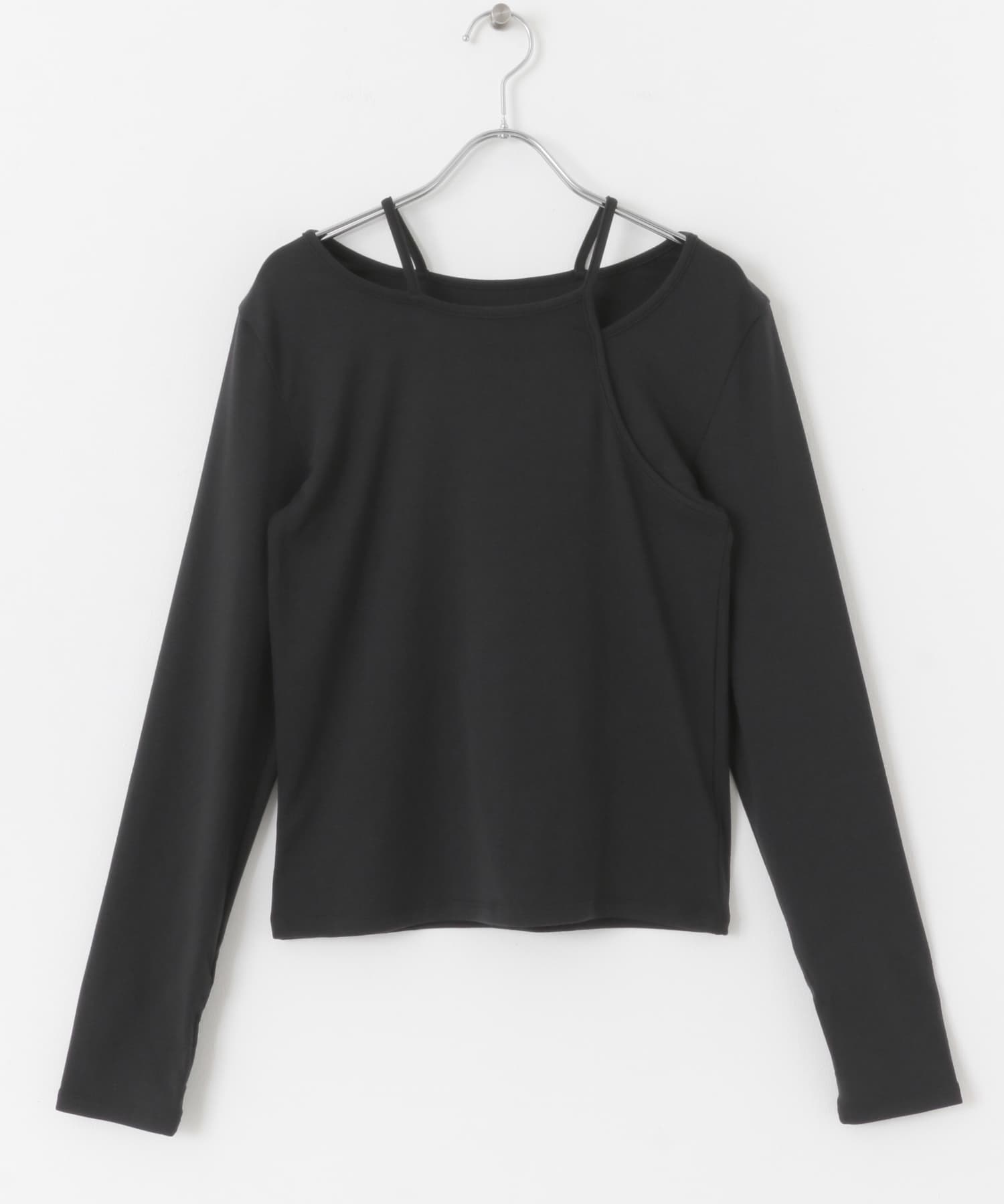 アシンメトリーカットトップ BLACK one