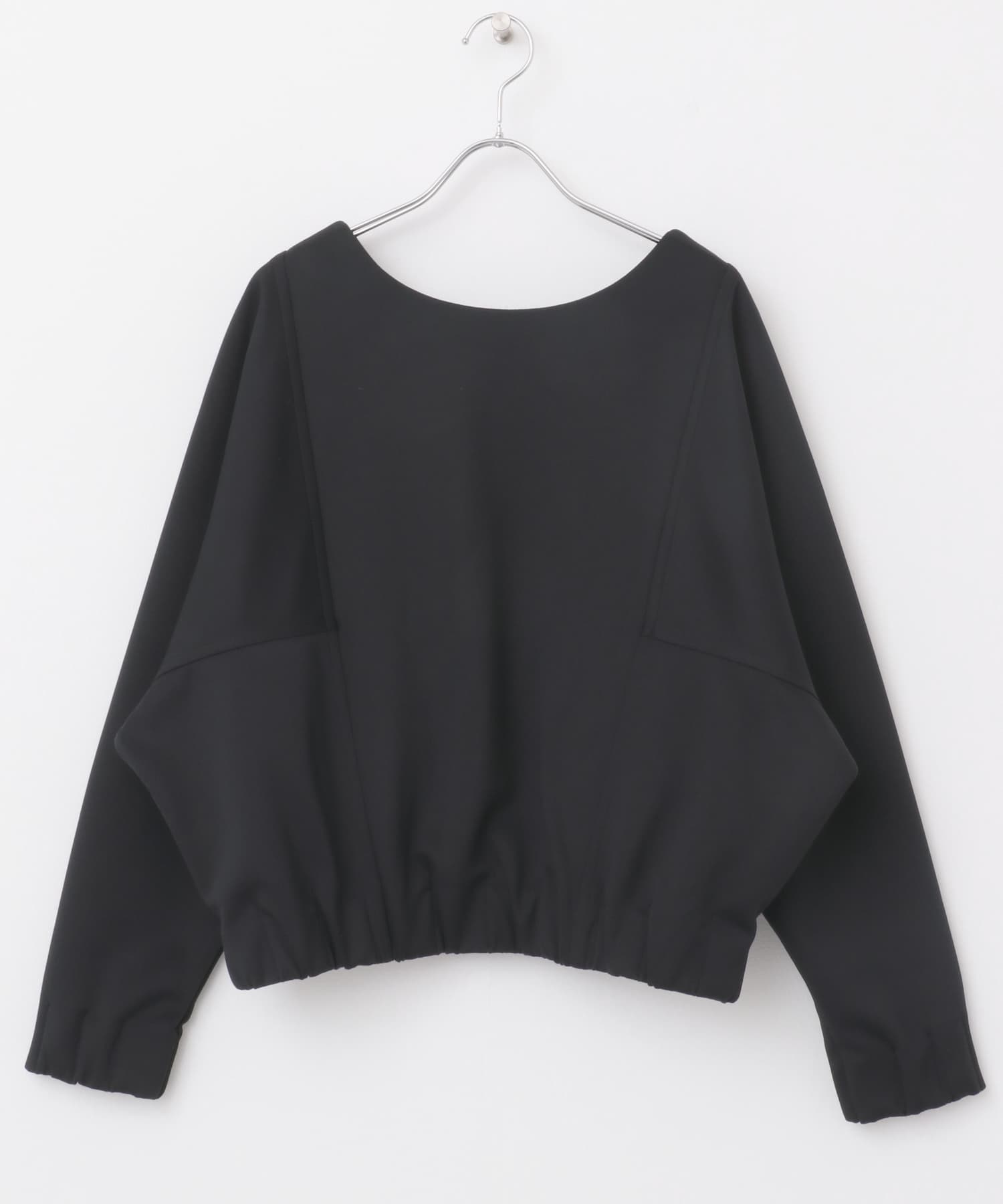 ボートネックダンボールカットトップ BLACK one