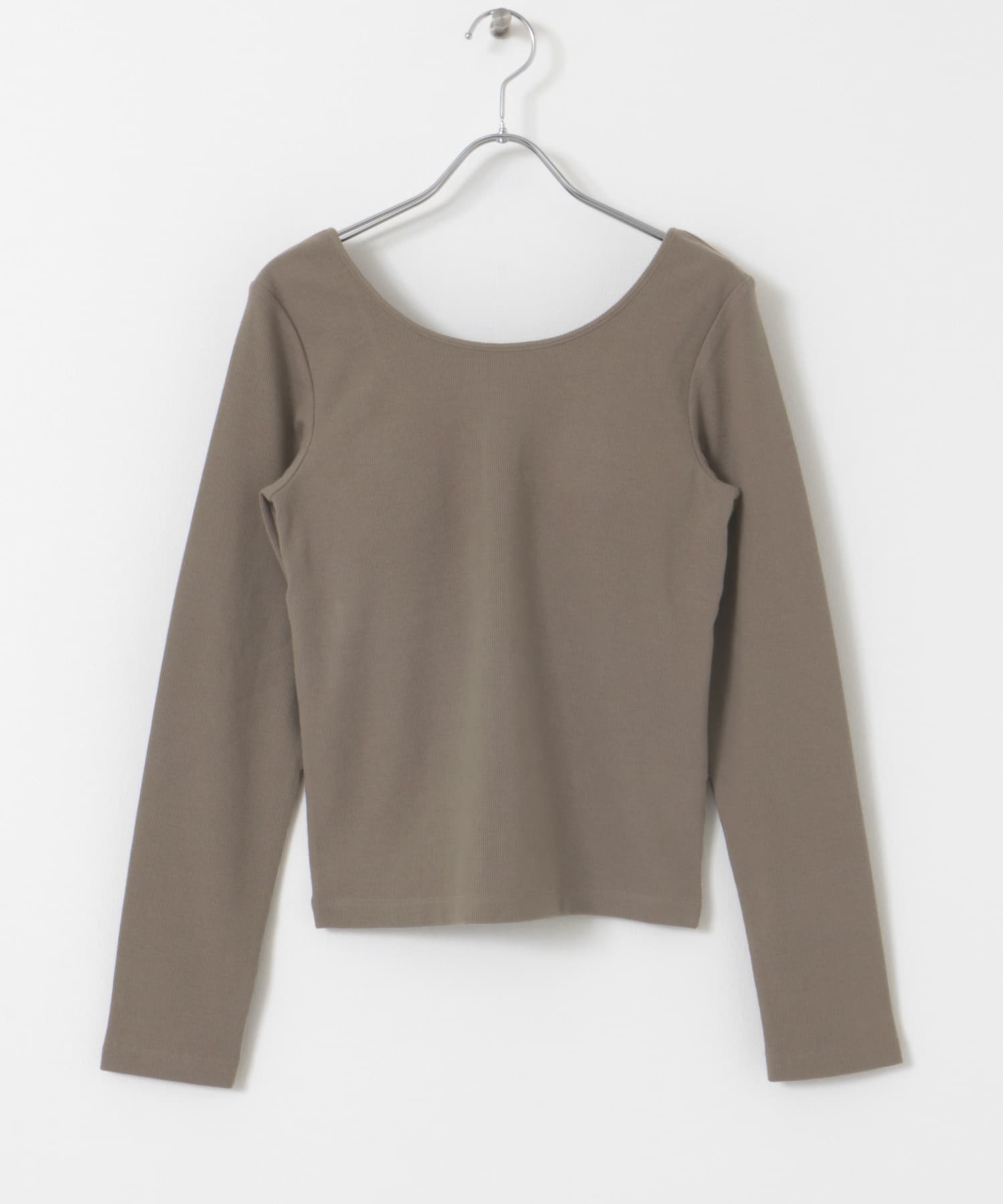 カップツキバックオープンリブトップ MOCHA one
