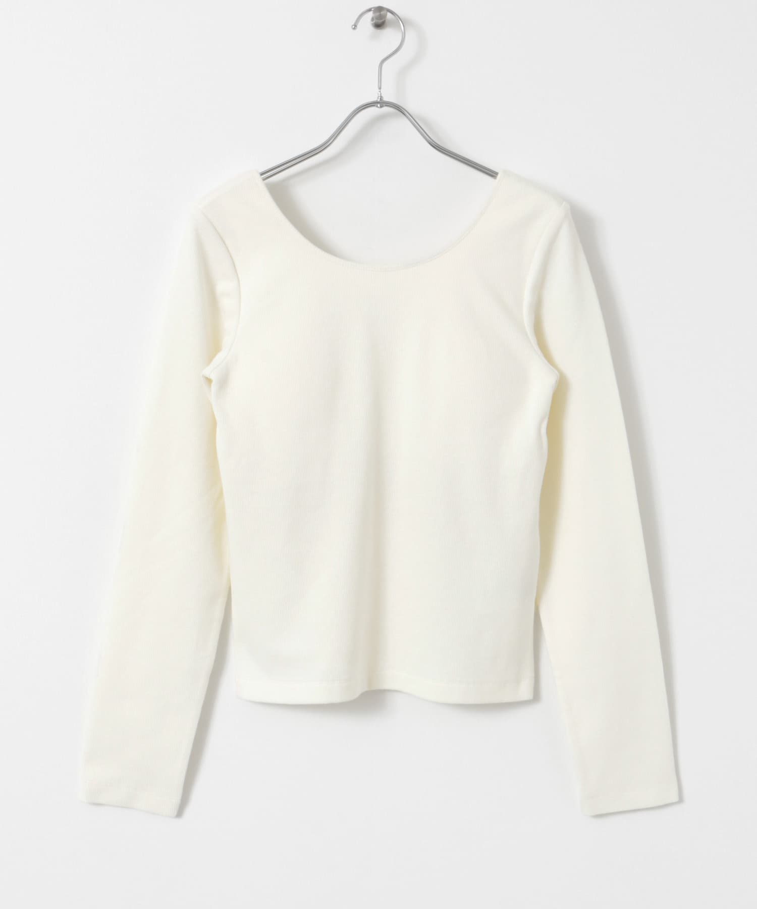 カップツキバックオープンリブトップ WHITE one