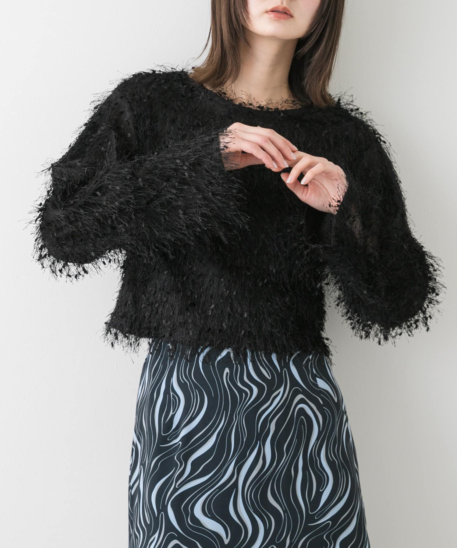 『洗濯可』フリンジテープトップ