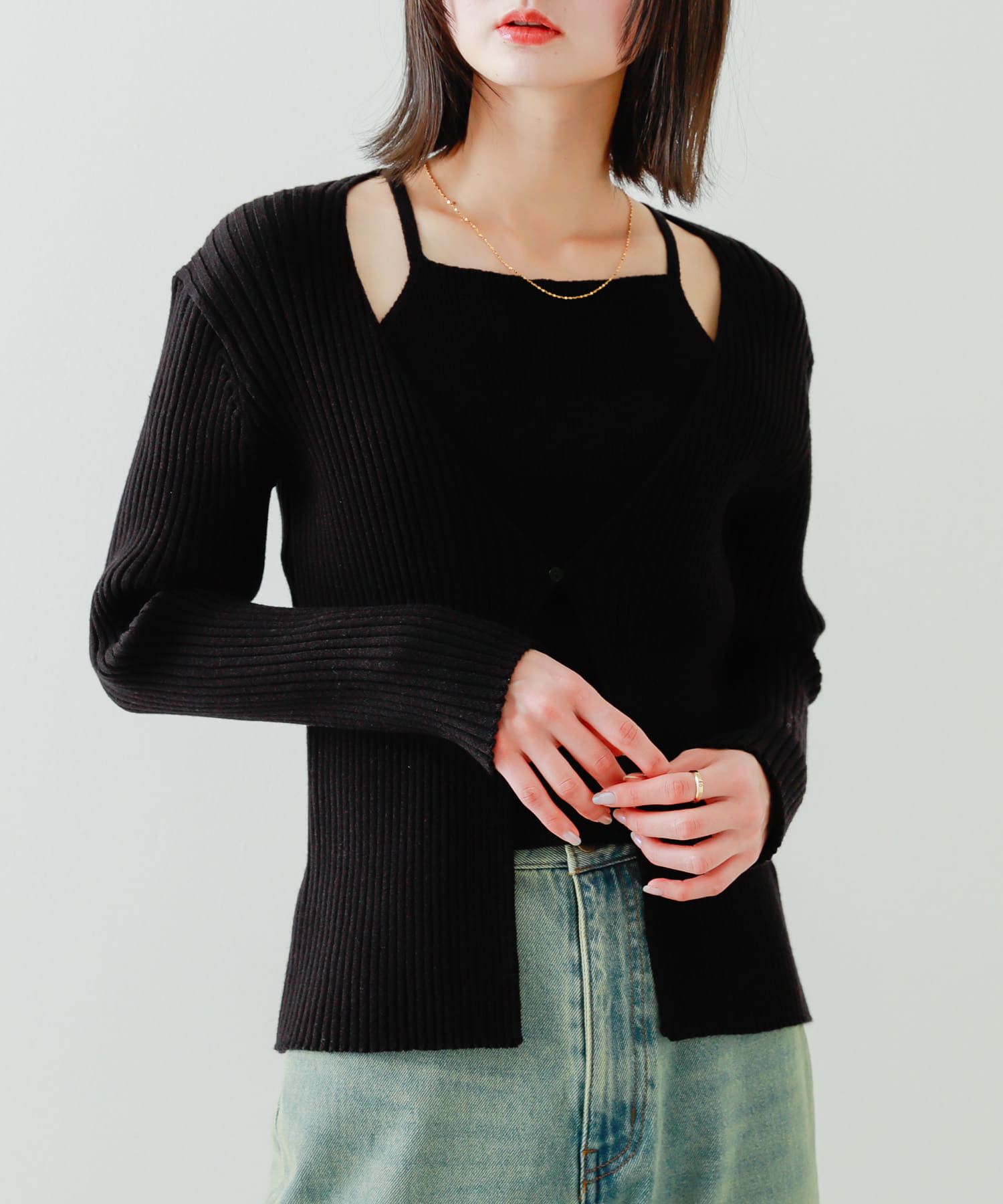 アンサンブルレイヤードセーター