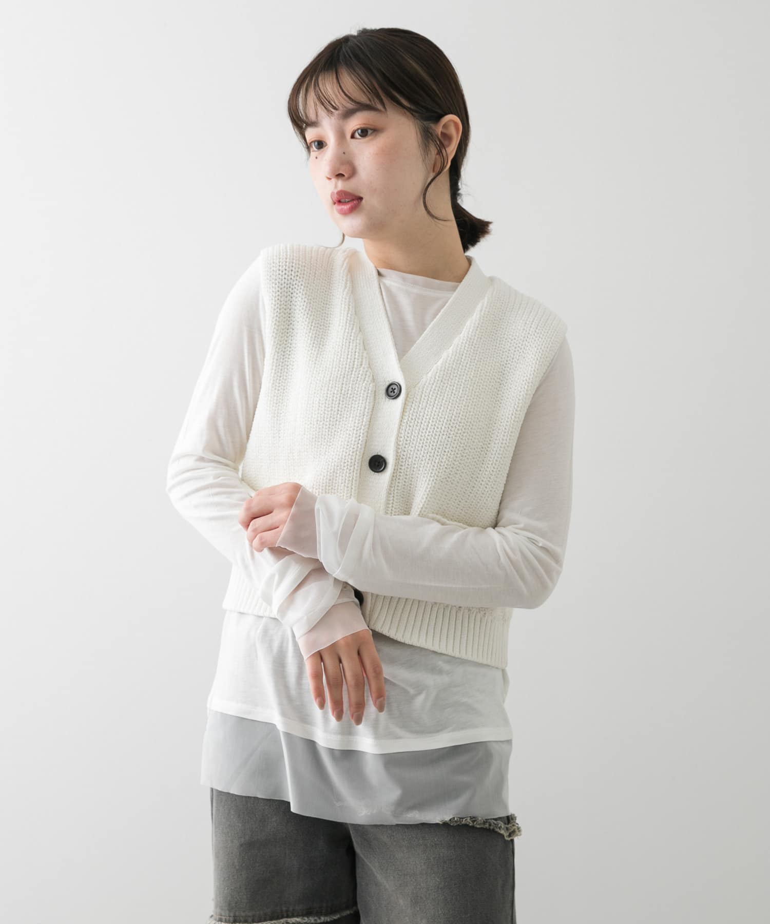 身長：158cm サイズ：one