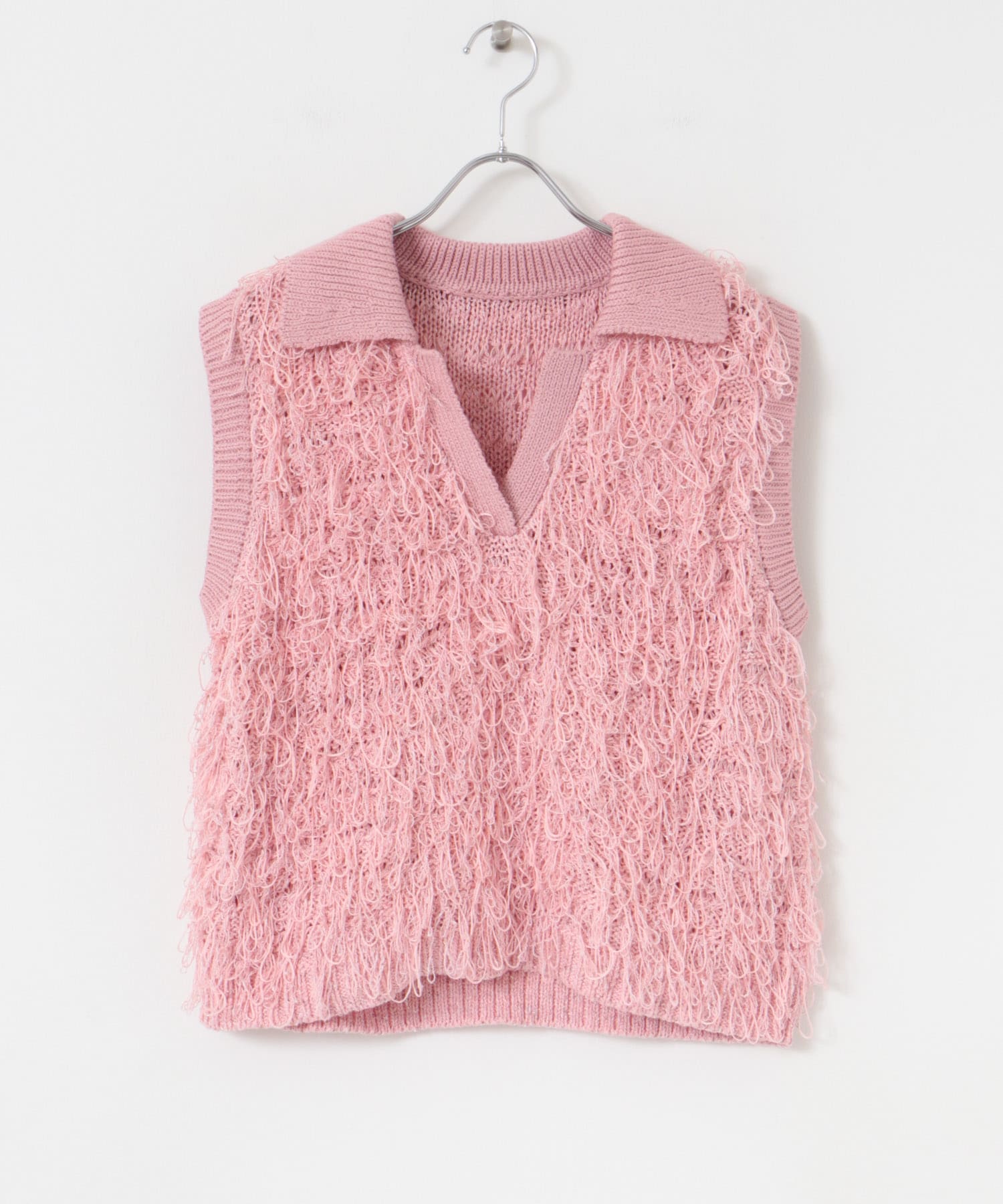 ループヤーンニットベスト L.PINK one