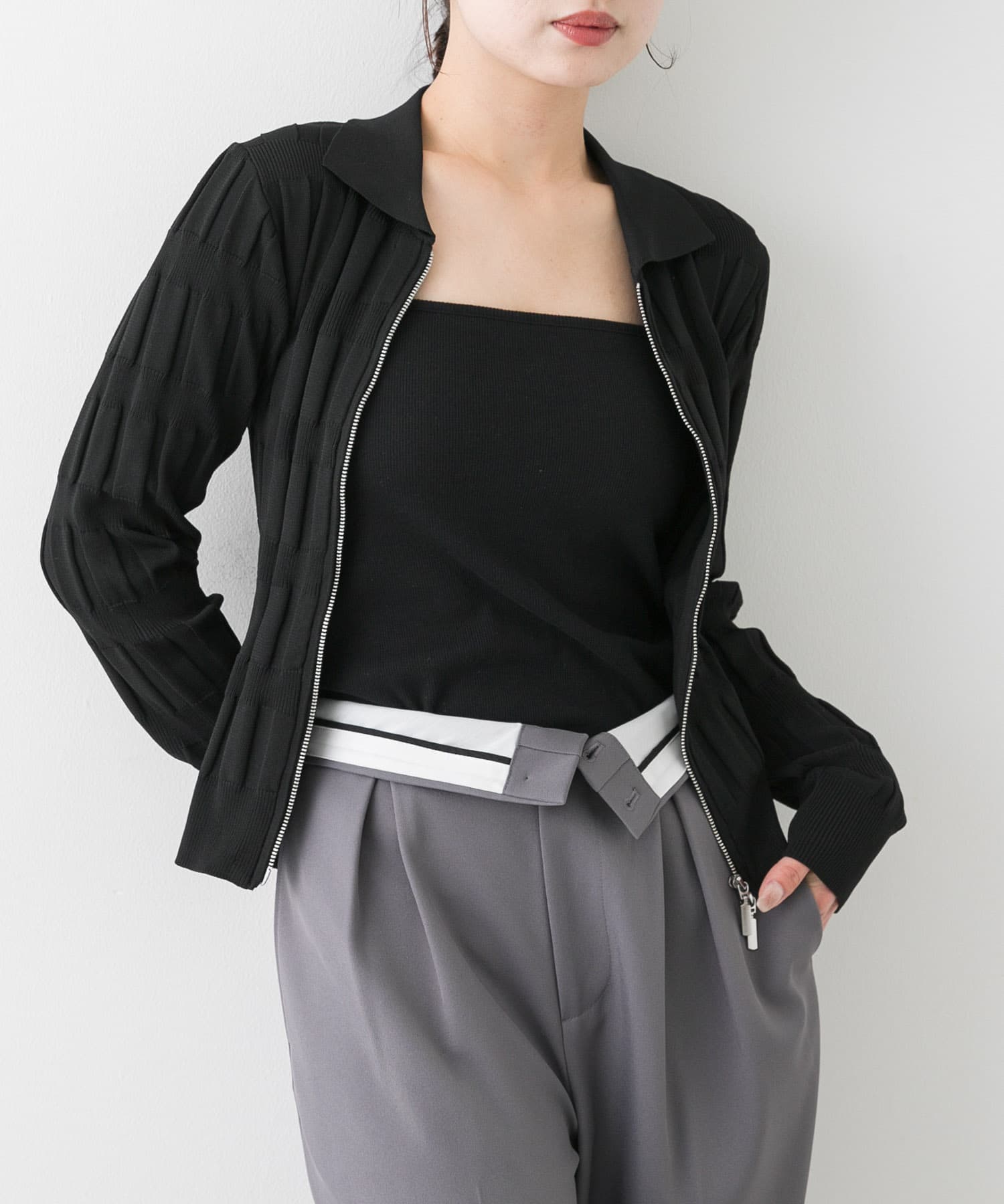 マジョリカプリーツコンパクトカーディガン