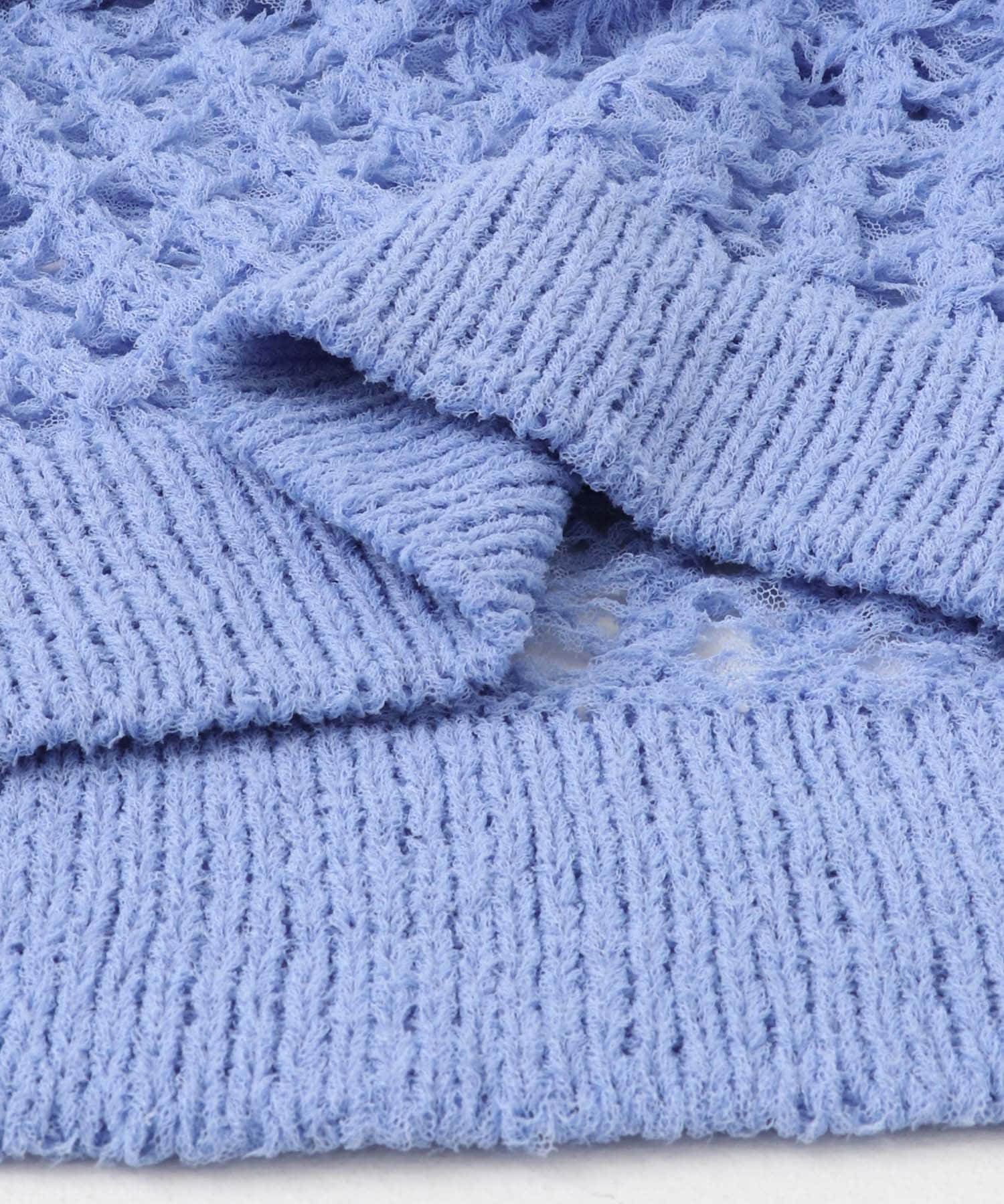 チュールヤーンメッシュセーター BLUE one