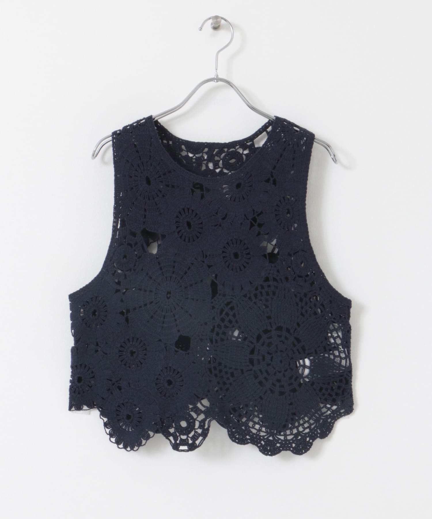 レースクロップドベスト NAVY one