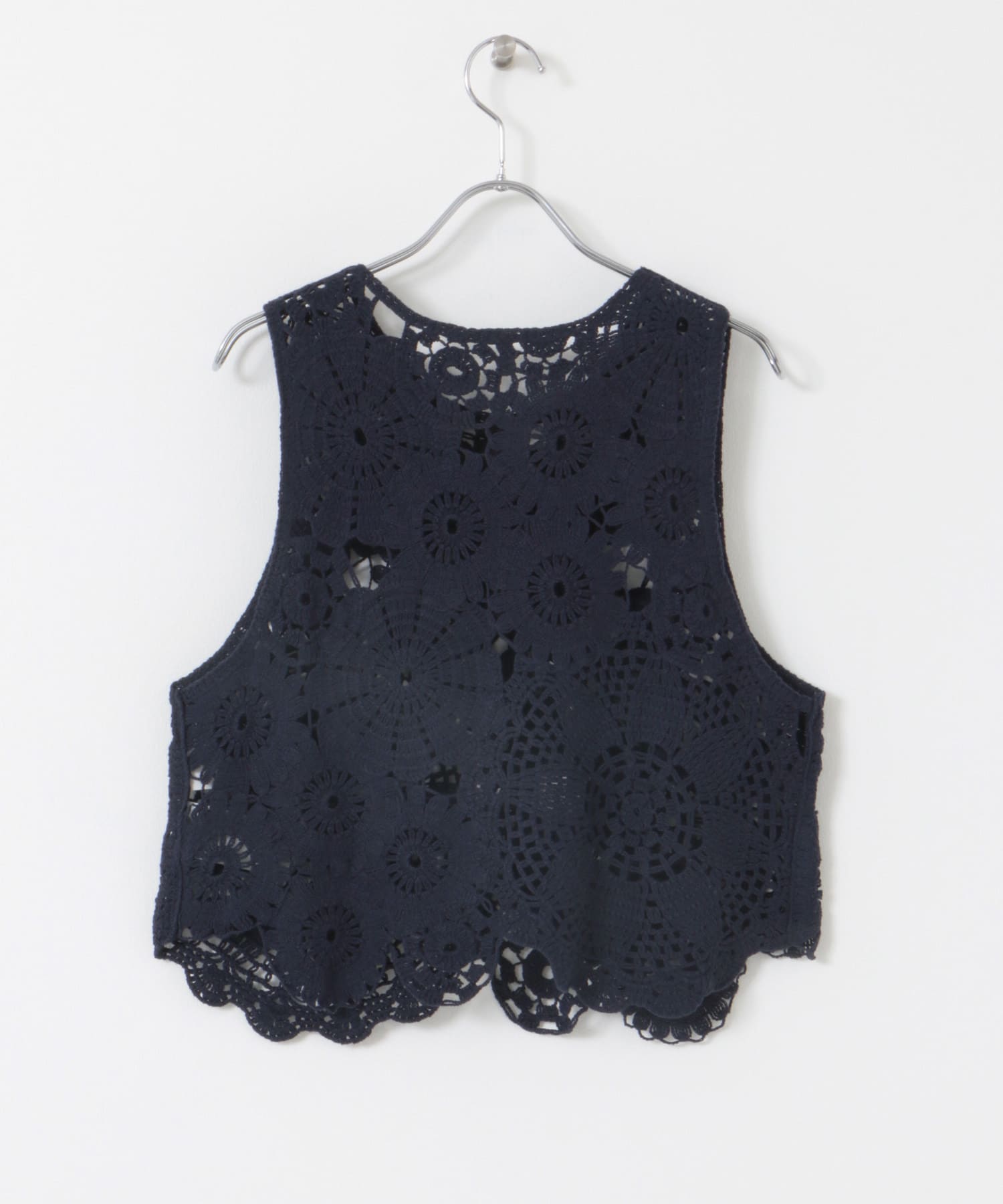 レースクロップドベスト NAVY one
