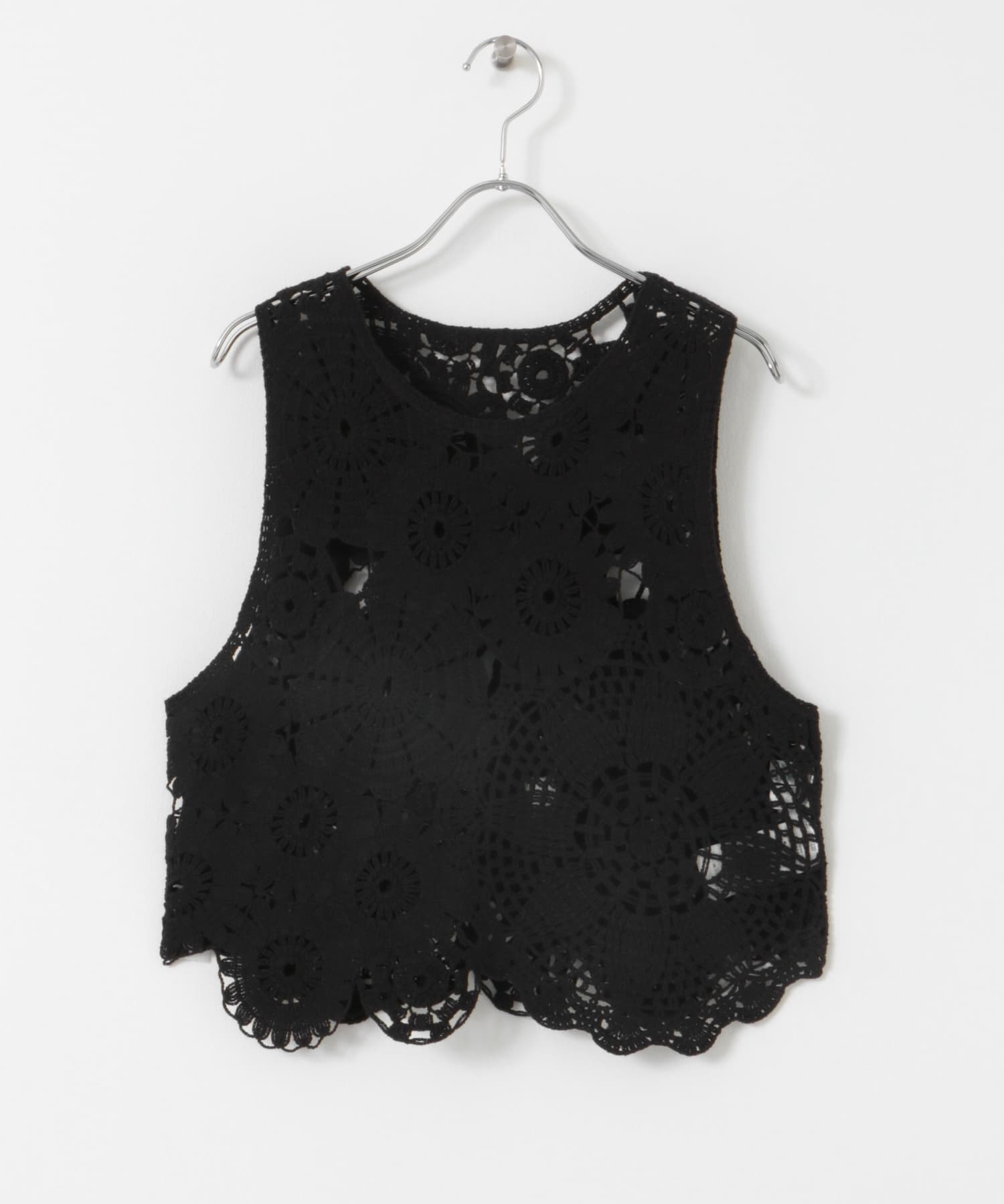 レースクロップドベスト BLACK one