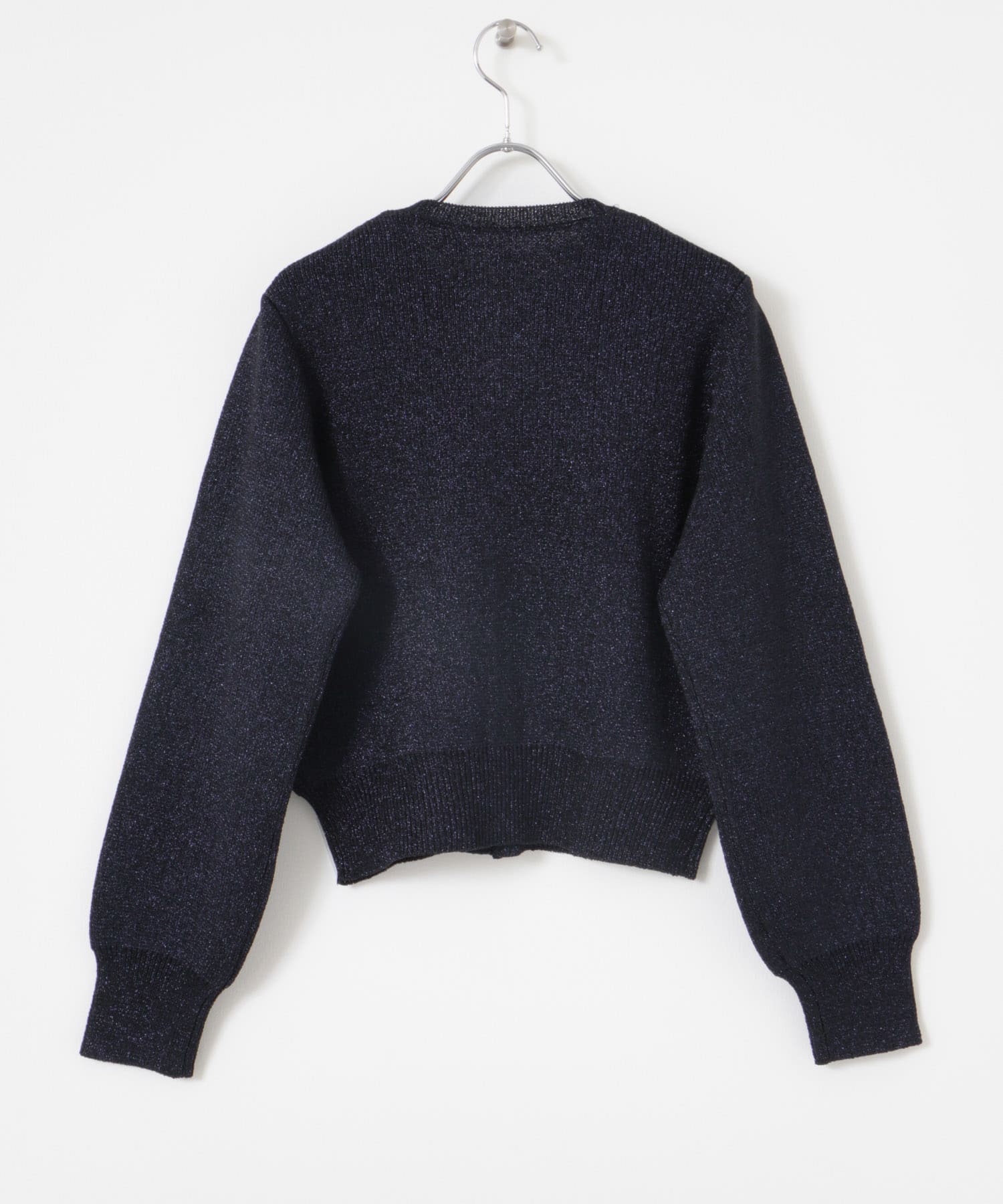 『洗濯可』グリッターカーディガン NAVY one