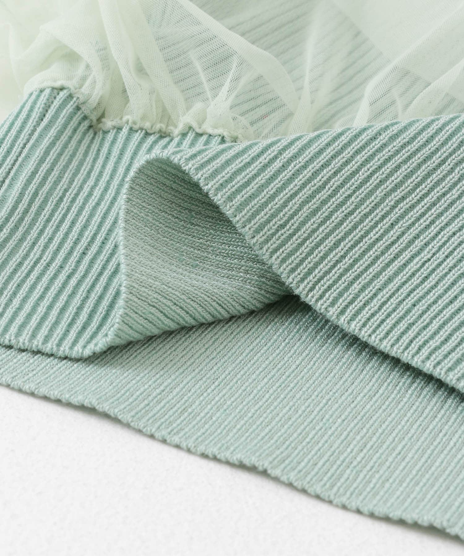 チュールドッキングニットカーディガン MINT one