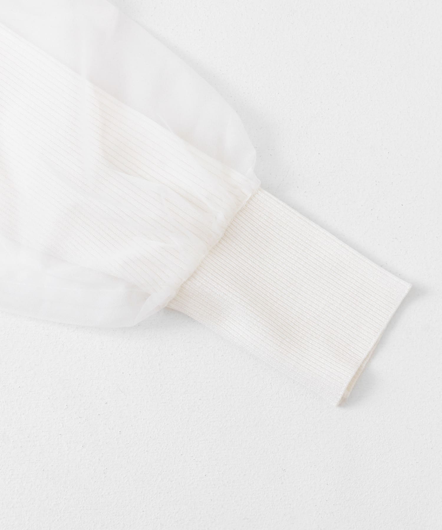 チュールドッキングニットカーディガン OFF WHITE one