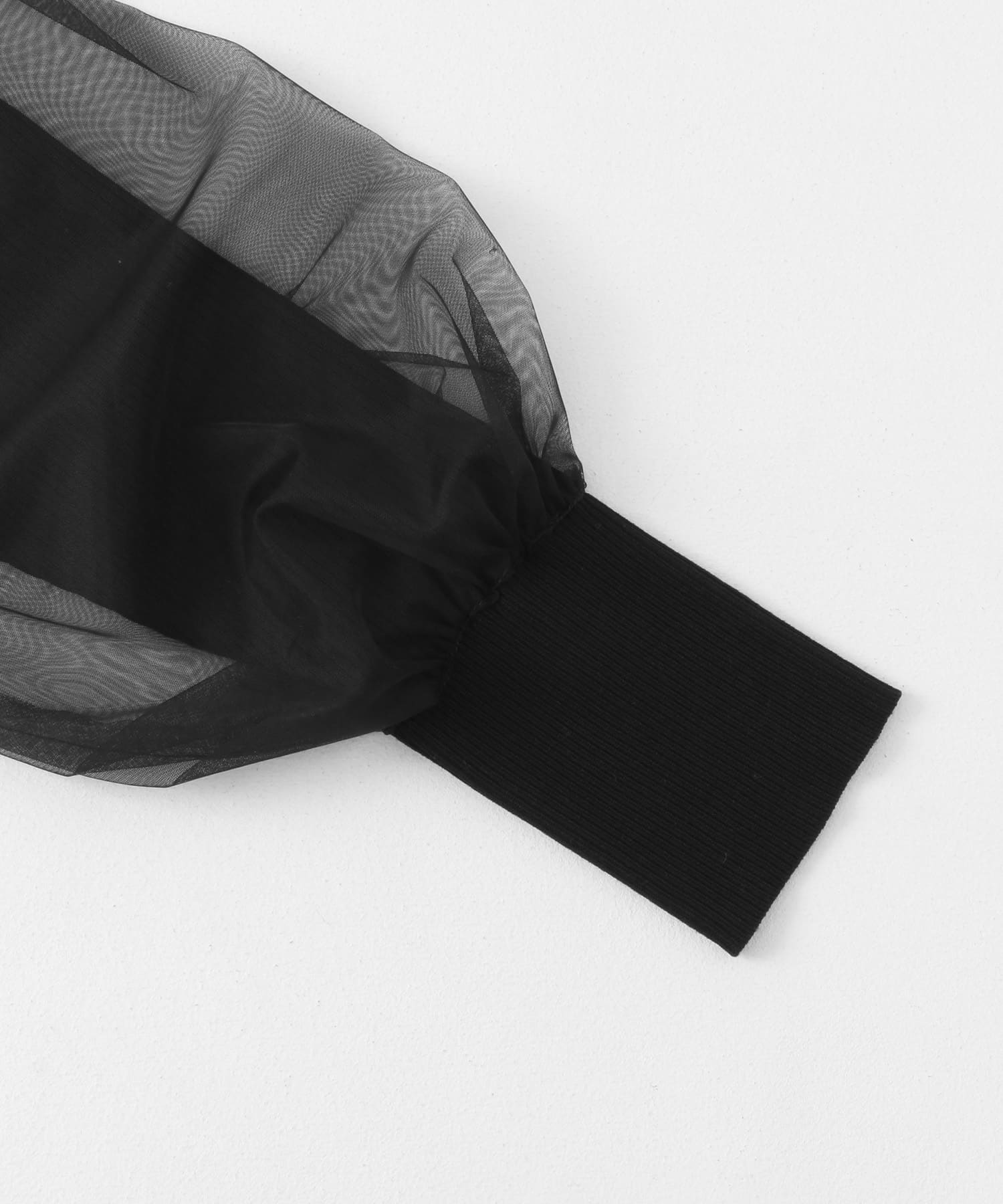チュールドッキングニットカーディガン BLACK one