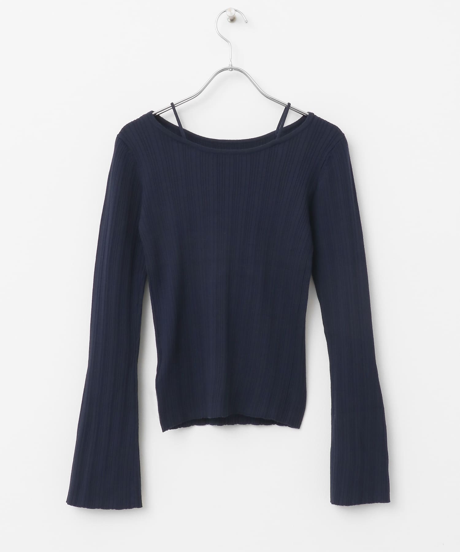 ストラップラウンドネックセーター NAVY one