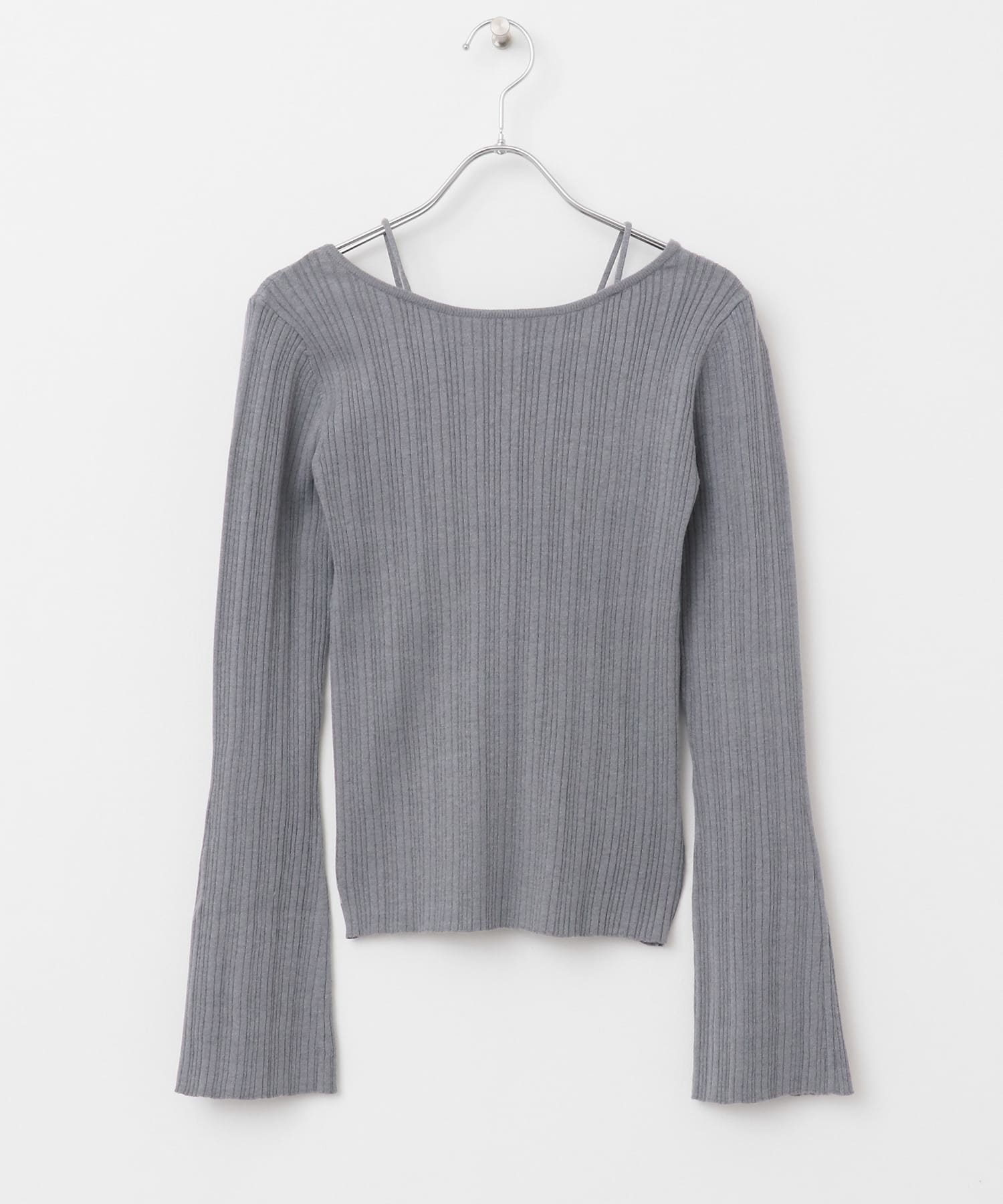 ストラップラウンドネックセーター GRAY one