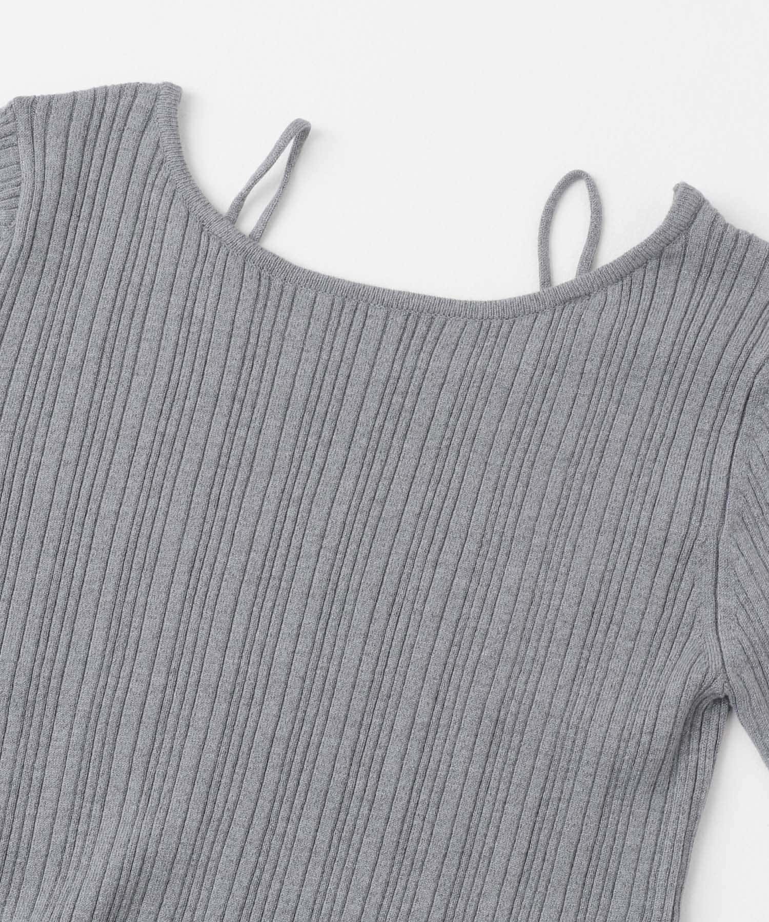 ストラップラウンドネックセーター GRAY one