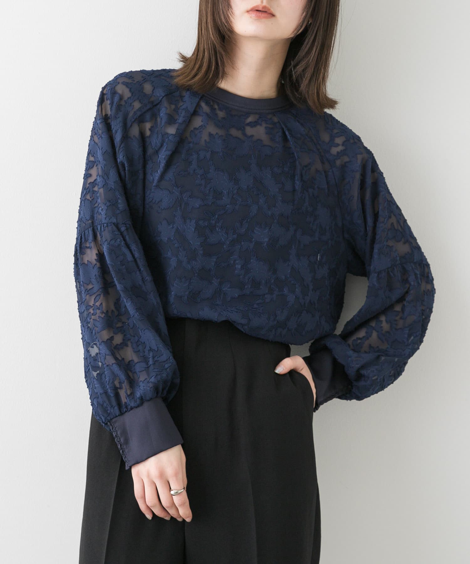 再値下げ中♡【新品】3WAYバリエーションジャガードブラウス SALE50%OFF／土日祝も即日発送/LILLIAN CARAT リリアンカラット