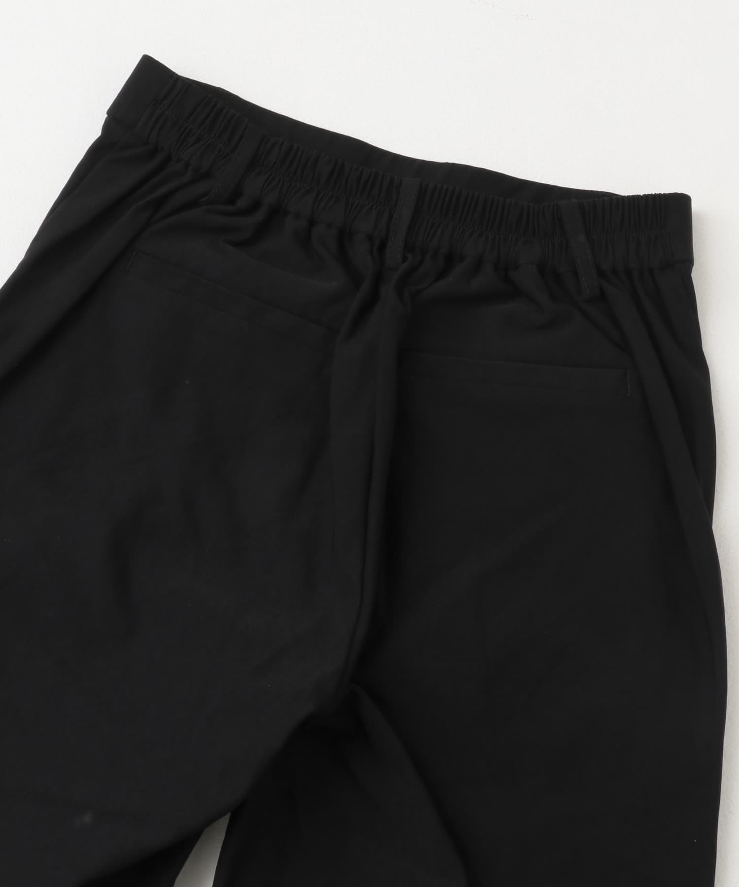 ストレッチテーパードイージーパンツ BLACK S