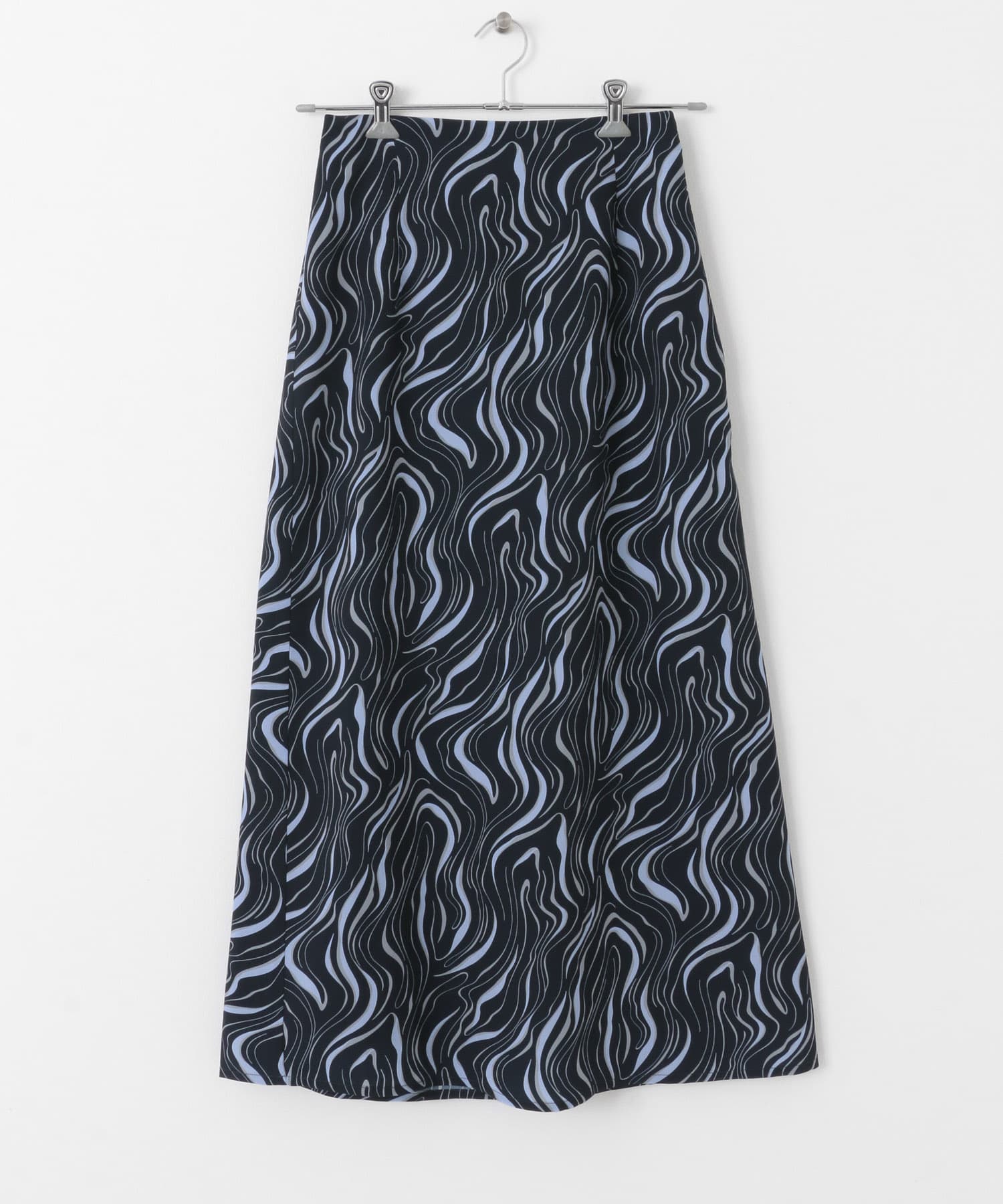 マーブルパターンナロースカート NVY×GRY S
