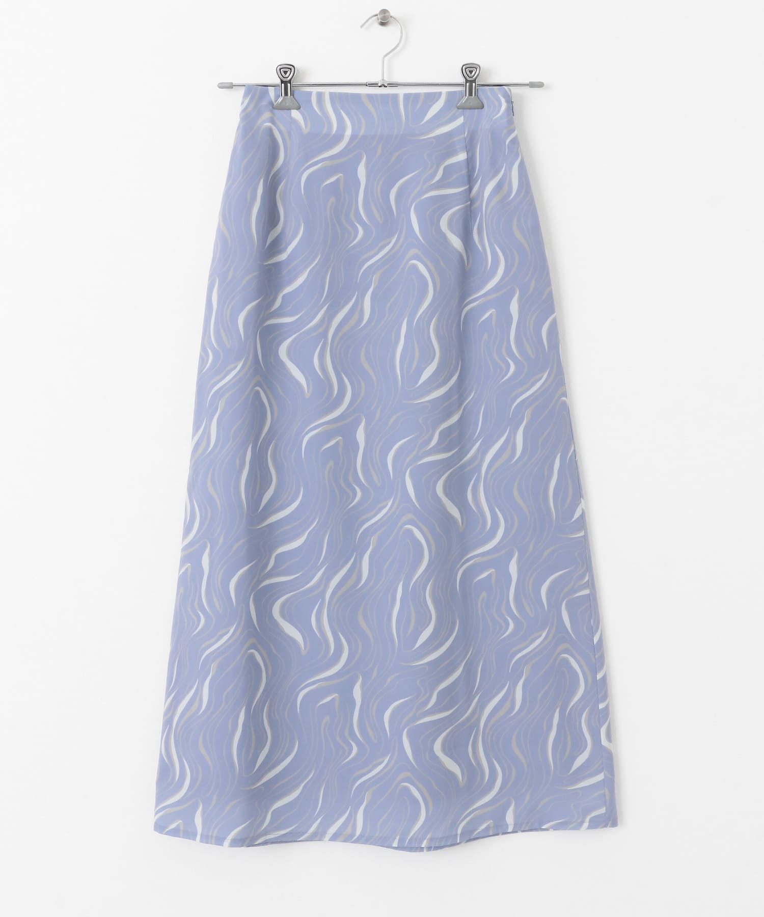 マーブルパターンナロースカート PPL×BEG S