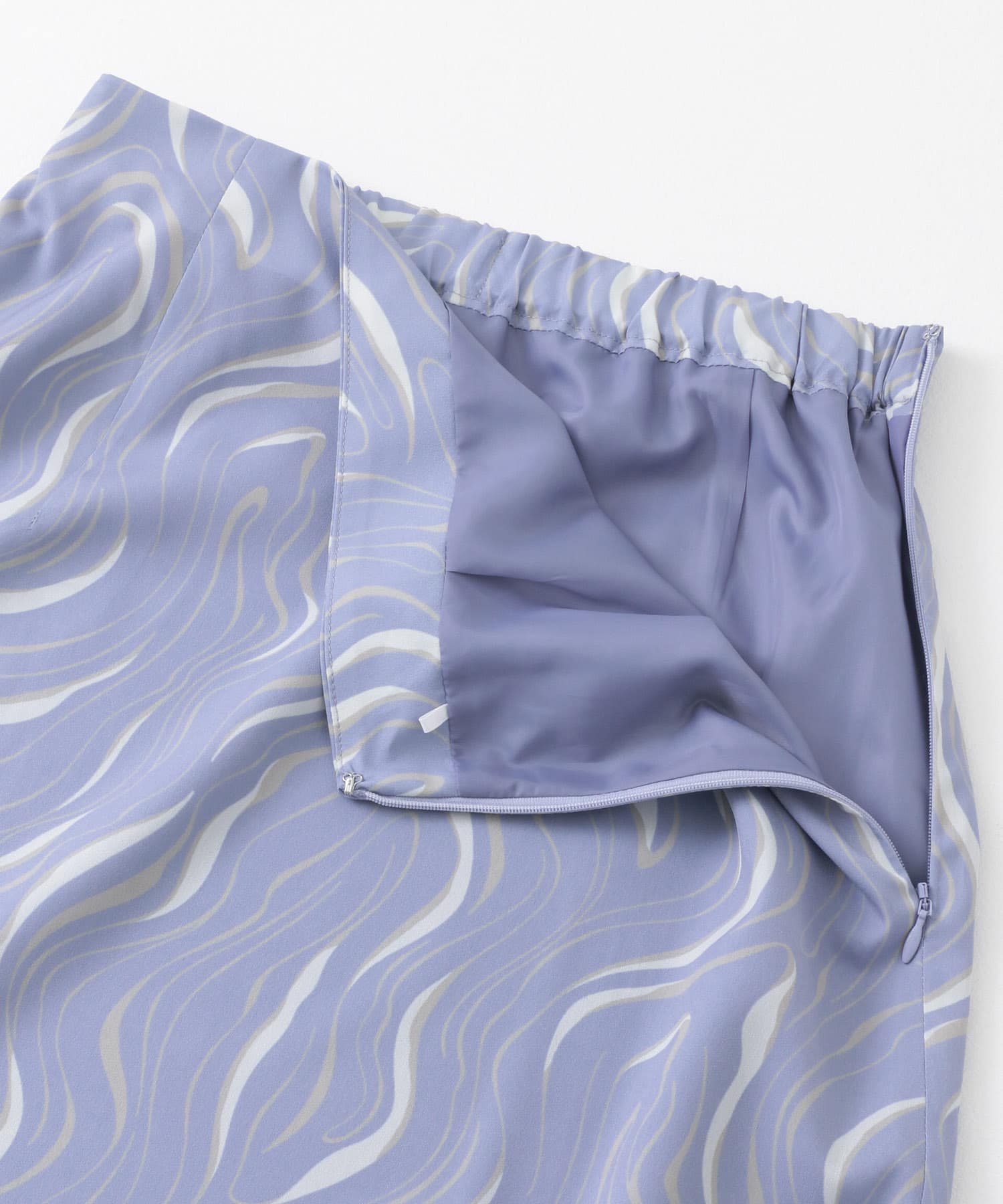 マーブルパターンナロースカート PPL×BEG S