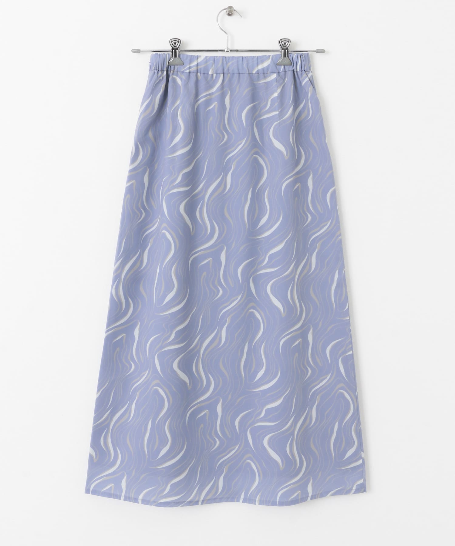 マーブルパターンナロースカート PPL×BEG S