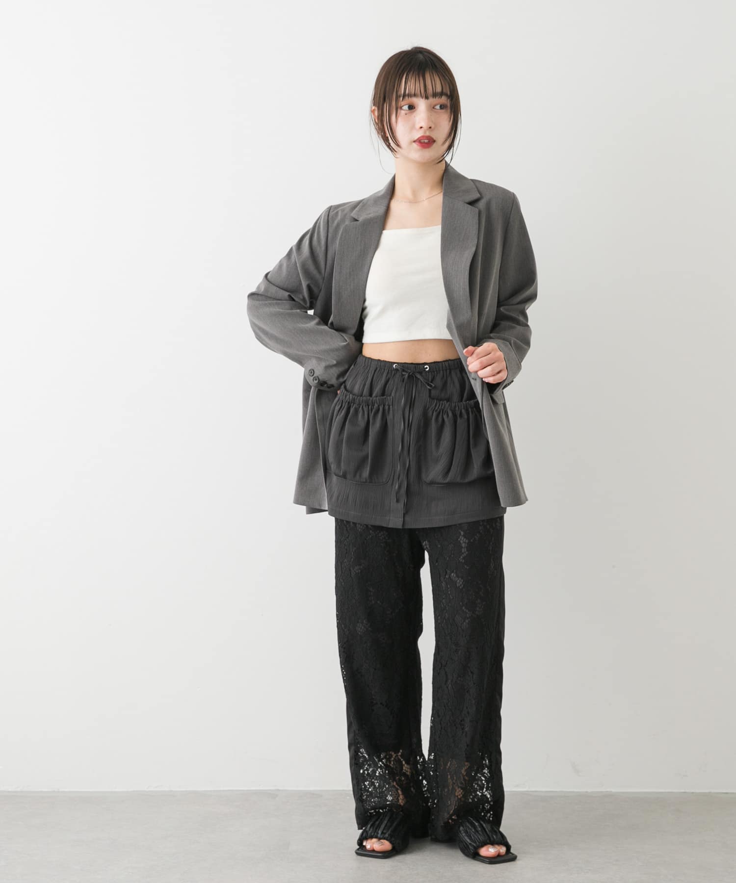 身長：158cm サイズ：one