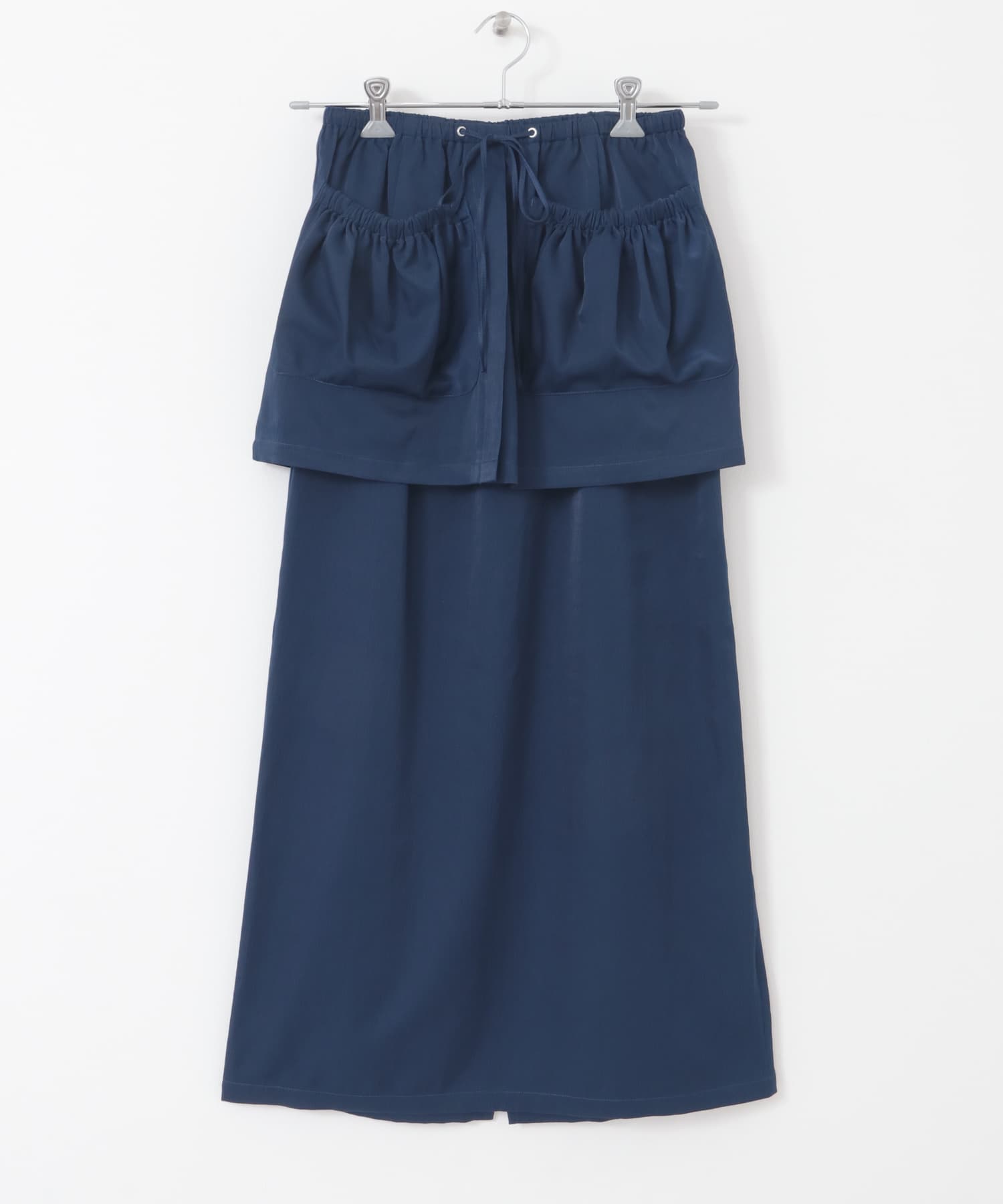 ギャザーポケットレイヤードスカート NAVY one