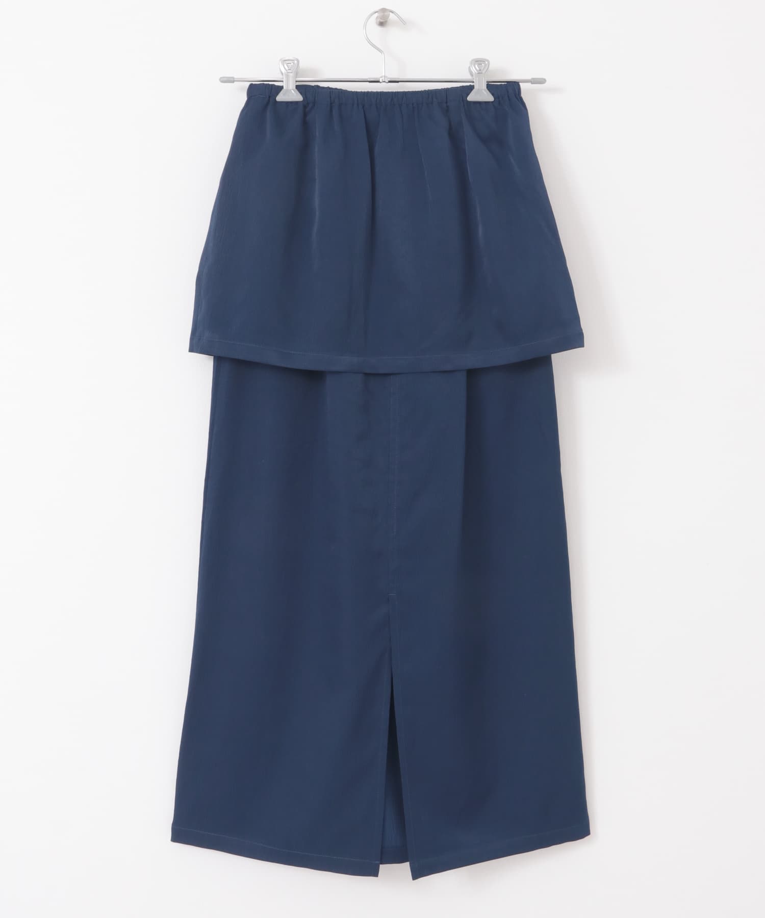 ギャザーポケットレイヤードスカート NAVY one