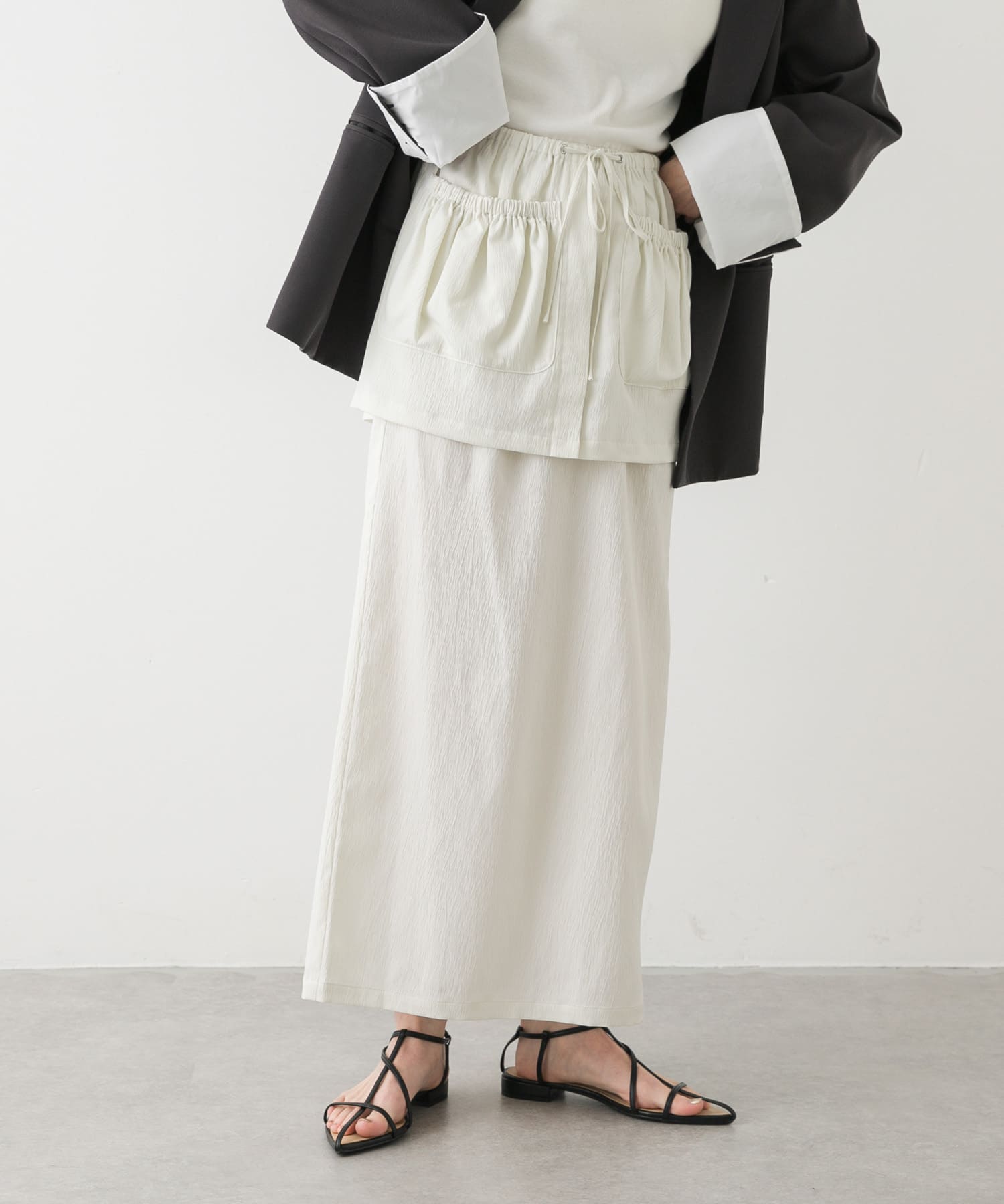 ギャザーポケットレイヤードスカート