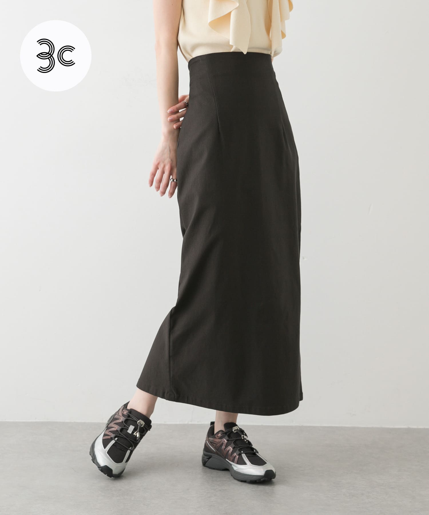『WEB/一部店舗限定サイズ』ストレッチサスツキハイウエストスカート
