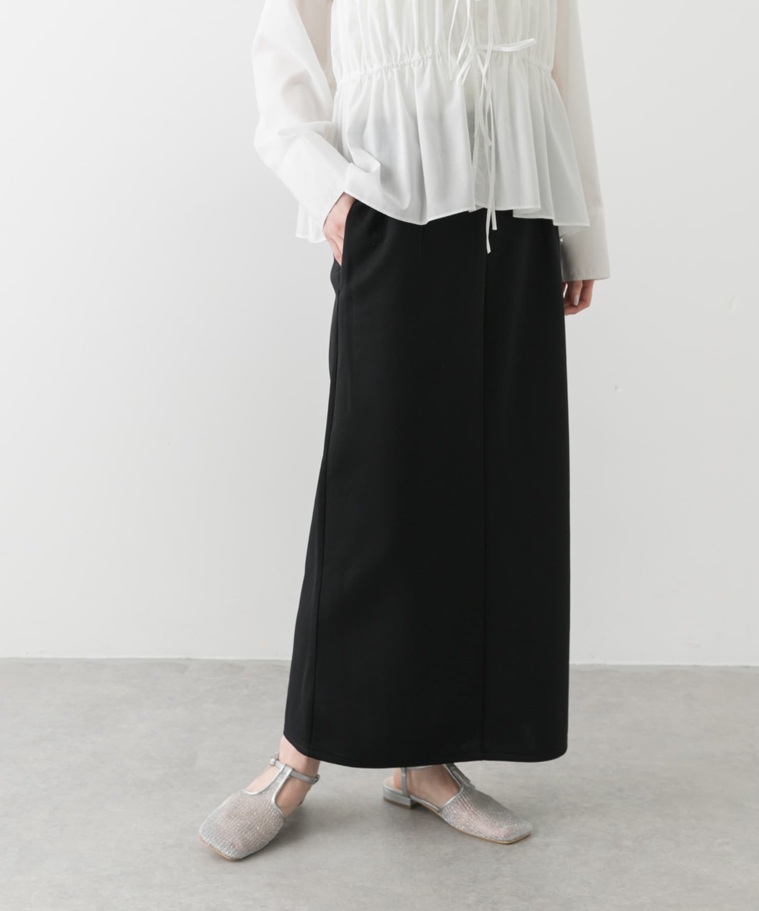 スカート liten Dramatic Skants Punk Black Slit Metal Long Skirt / スカート【DARK IN LOVE