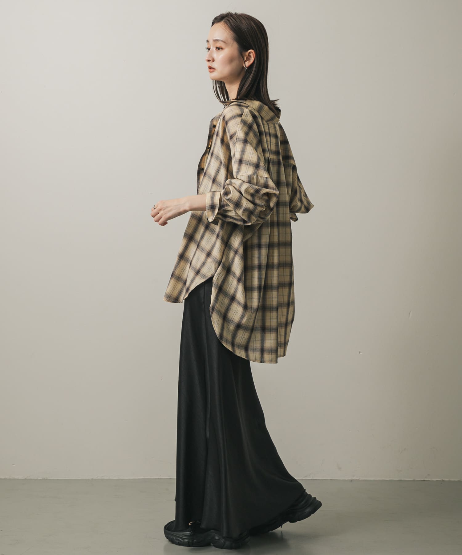 【ROUGHNECK】スカート Punk Black Slit Metal Long Skirt / スカート【DARK IN LOVE