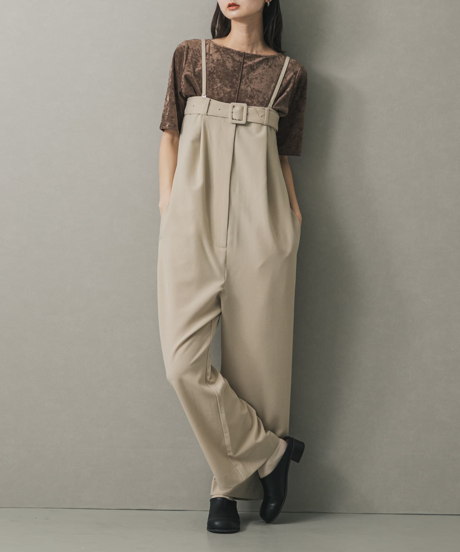 2WAYベルトツキベアパンツ GREIGE S