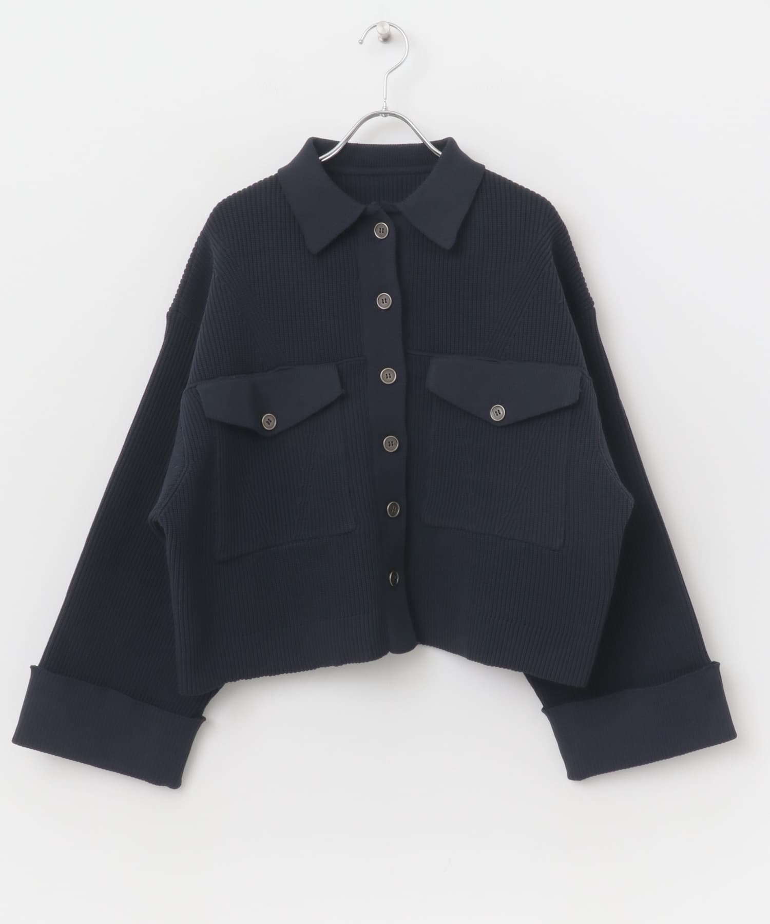 ニットショートジャケット NAVY one