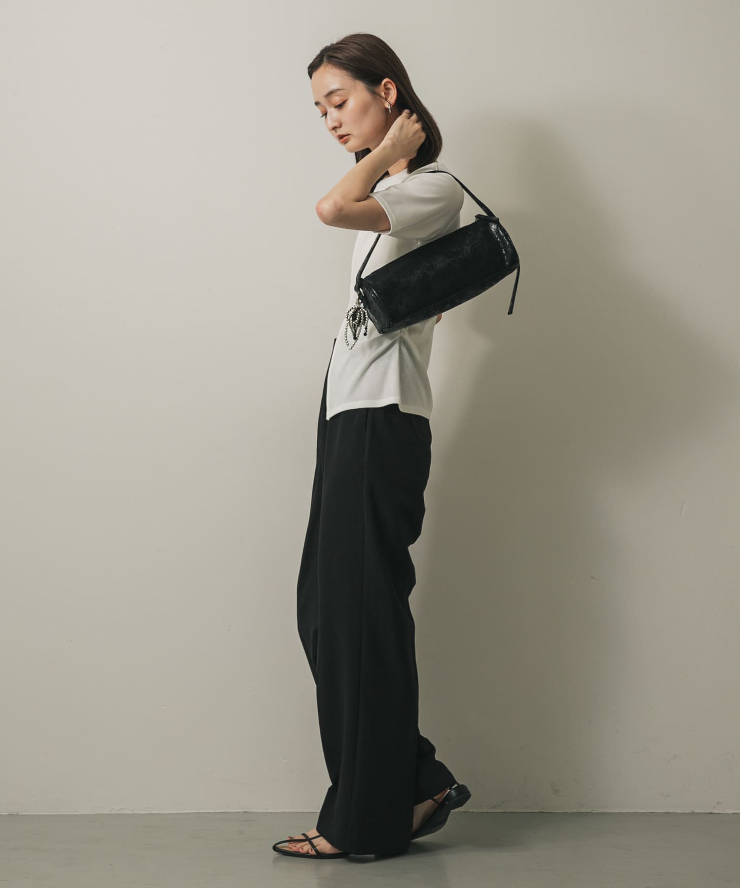 ハクプリントドラムバッグ BLACK one