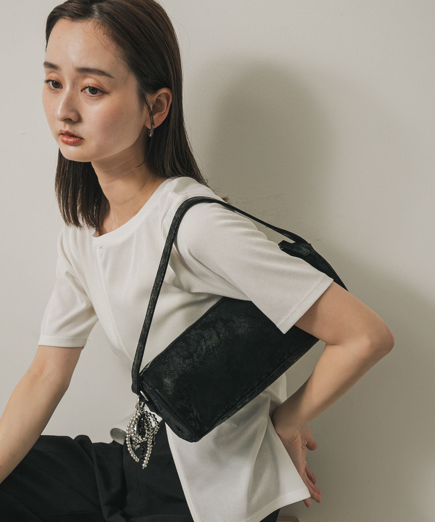 ハクプリントドラムバッグ BLACK one