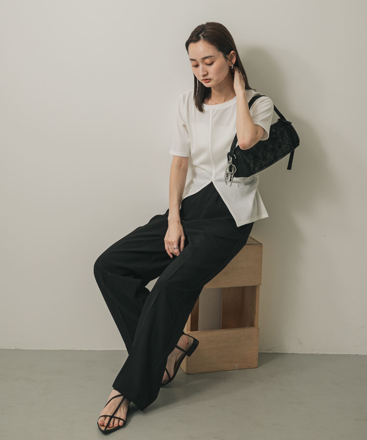 ハクプリントドラムバッグ BLACK one