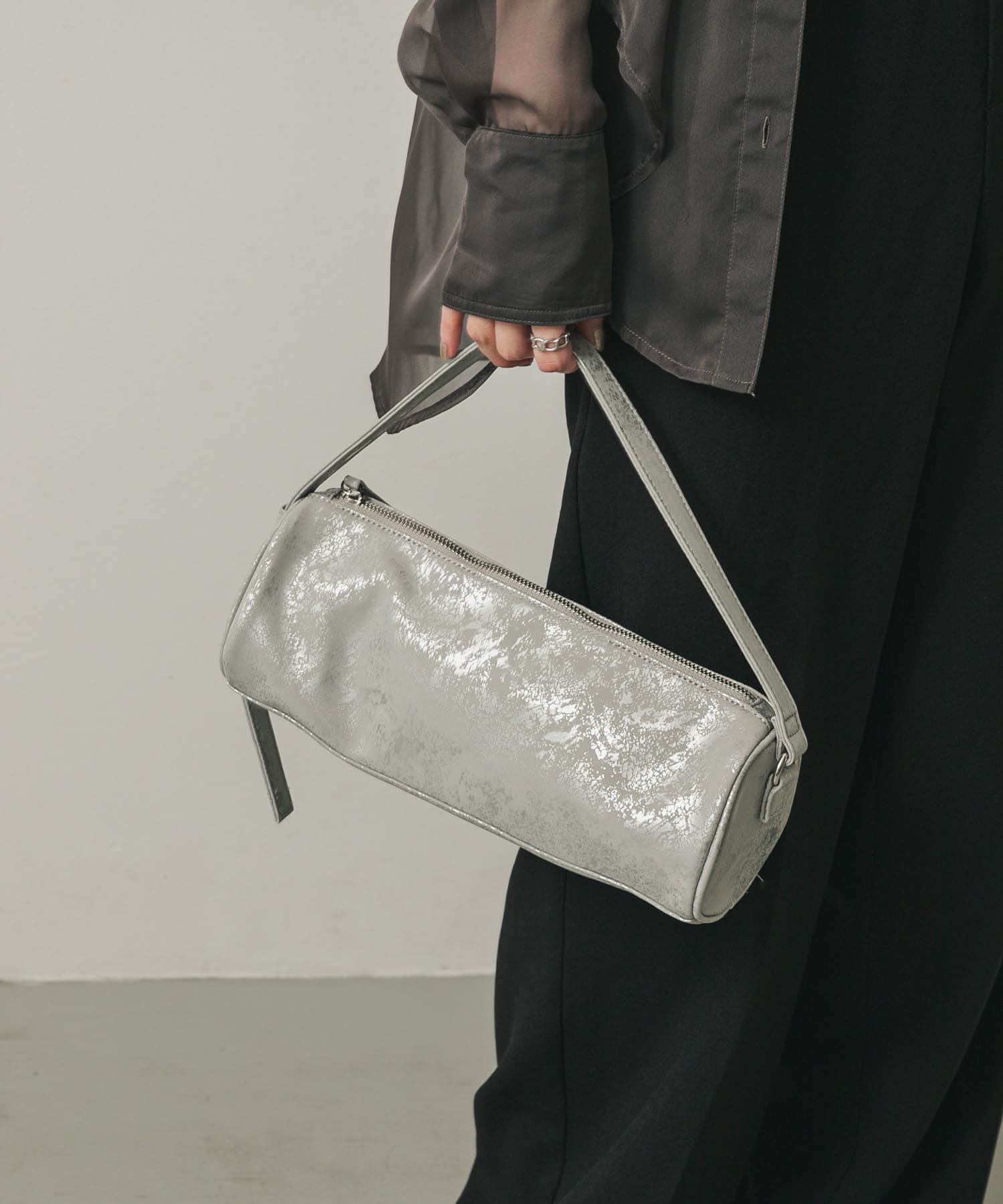 ハクプリントドラムバッグ GRAY one