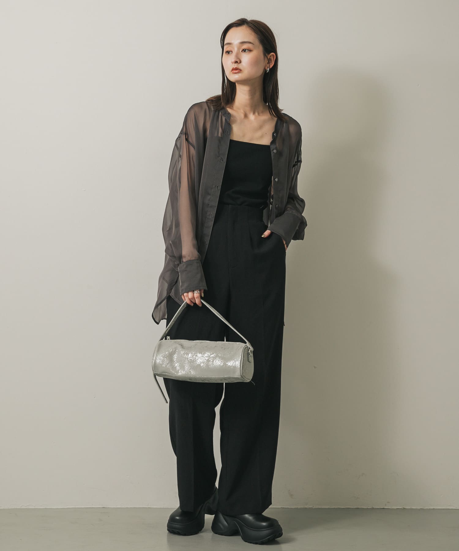 ハクプリントドラムバッグ GRAY one