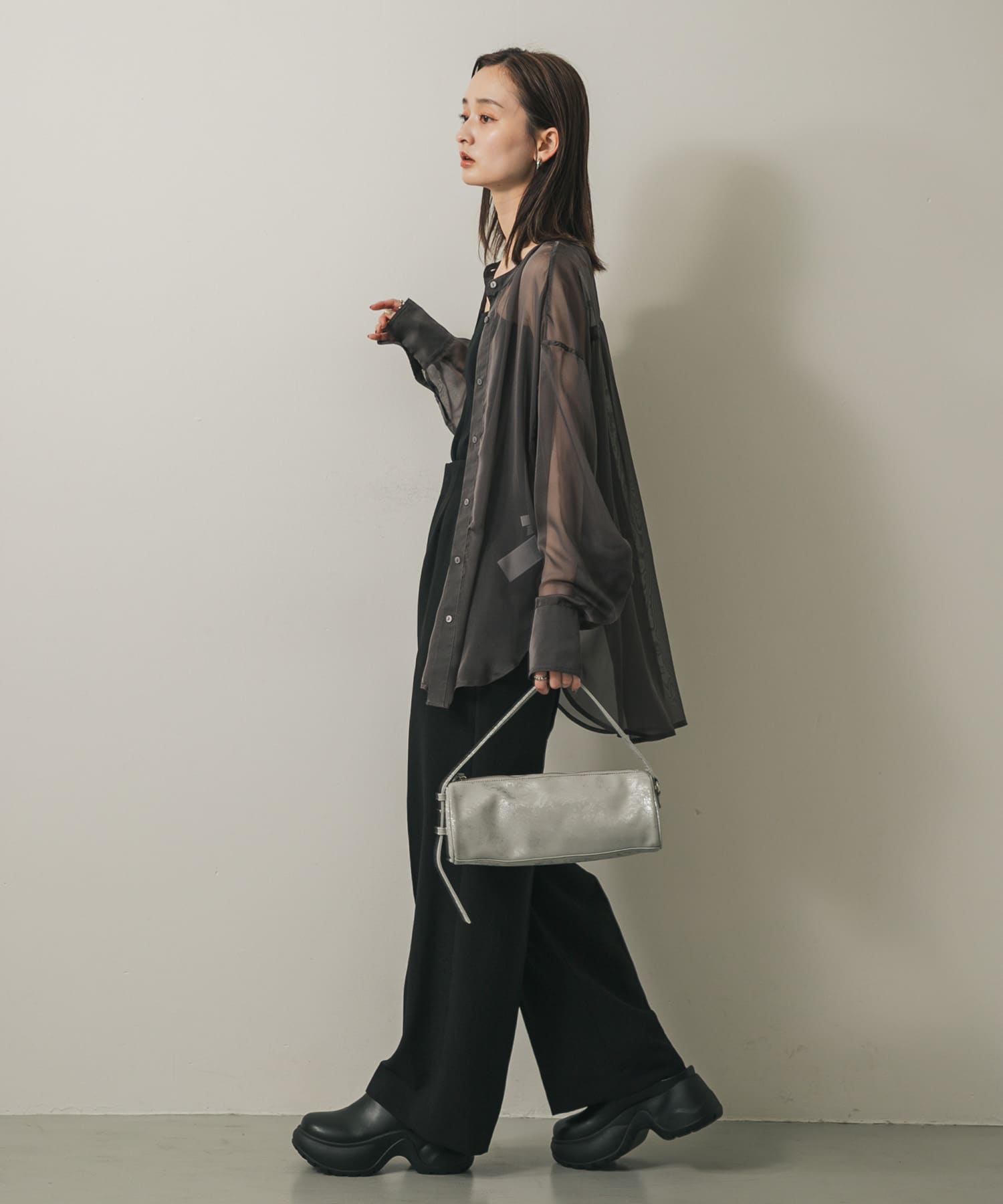 ハクプリントドラムバッグ GRAY one