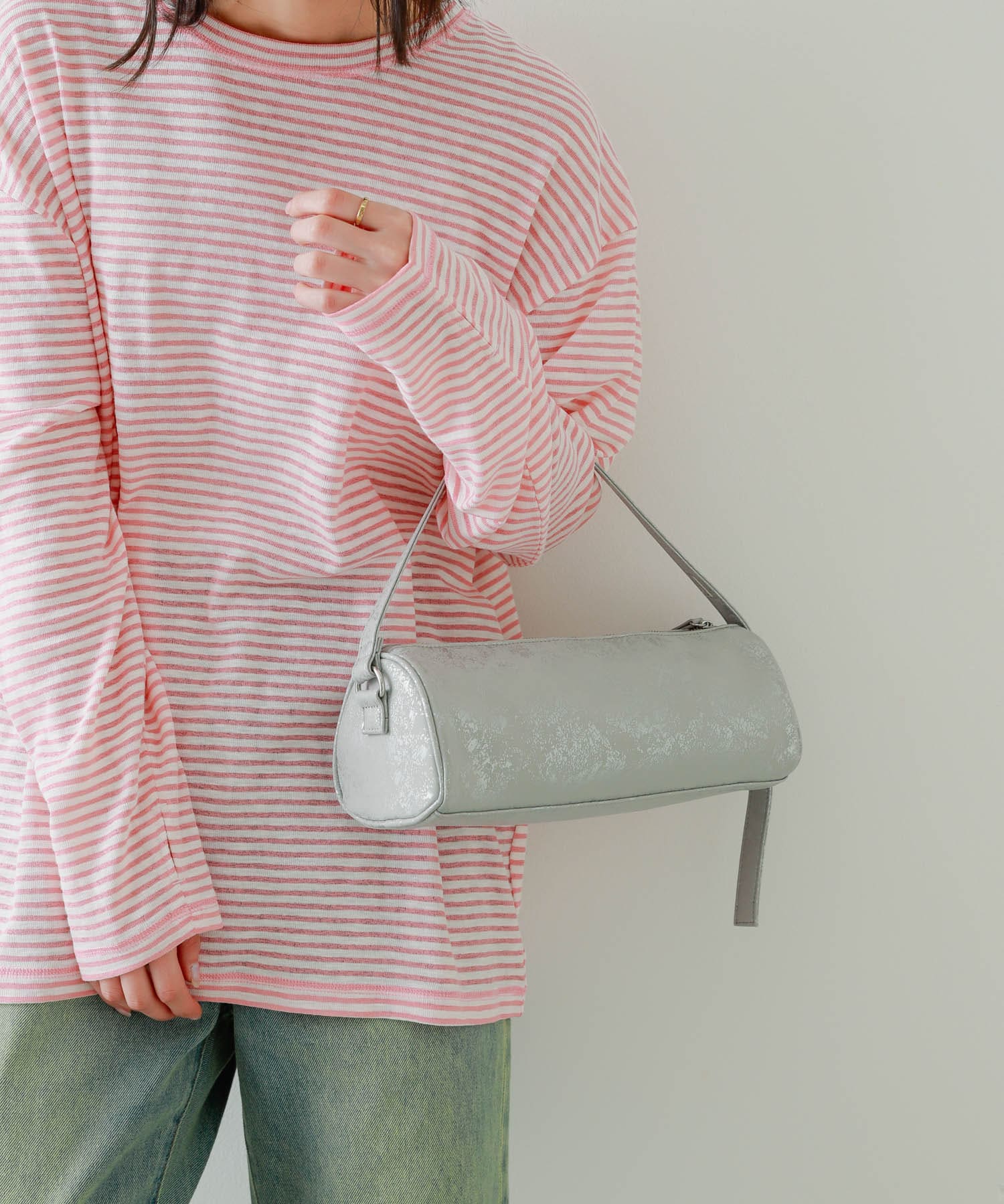 ハクプリントドラムバッグ GRAY one